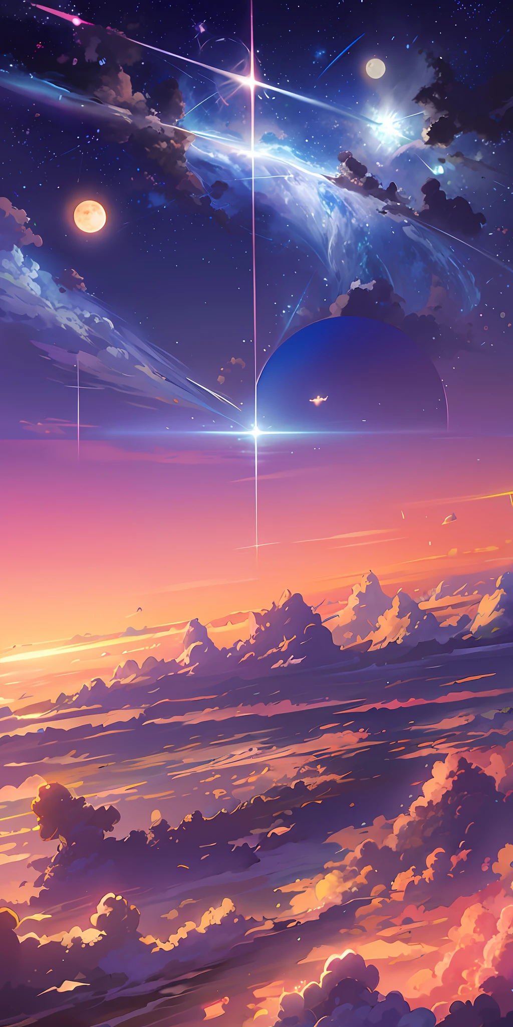 anime anime wallpapers with a view of the sky and stars, cosmic skies. by makoto shinkai, anime art wallpaper 4 k, anime art wallpaper 4k, anime art wallpaper 8 k, anime sky, amazing wallpaper, anime wallpaper 4 k, anime wallpaper 4k, 4k anime wallpaper, makoto shinkai cyril rolando, anime background art