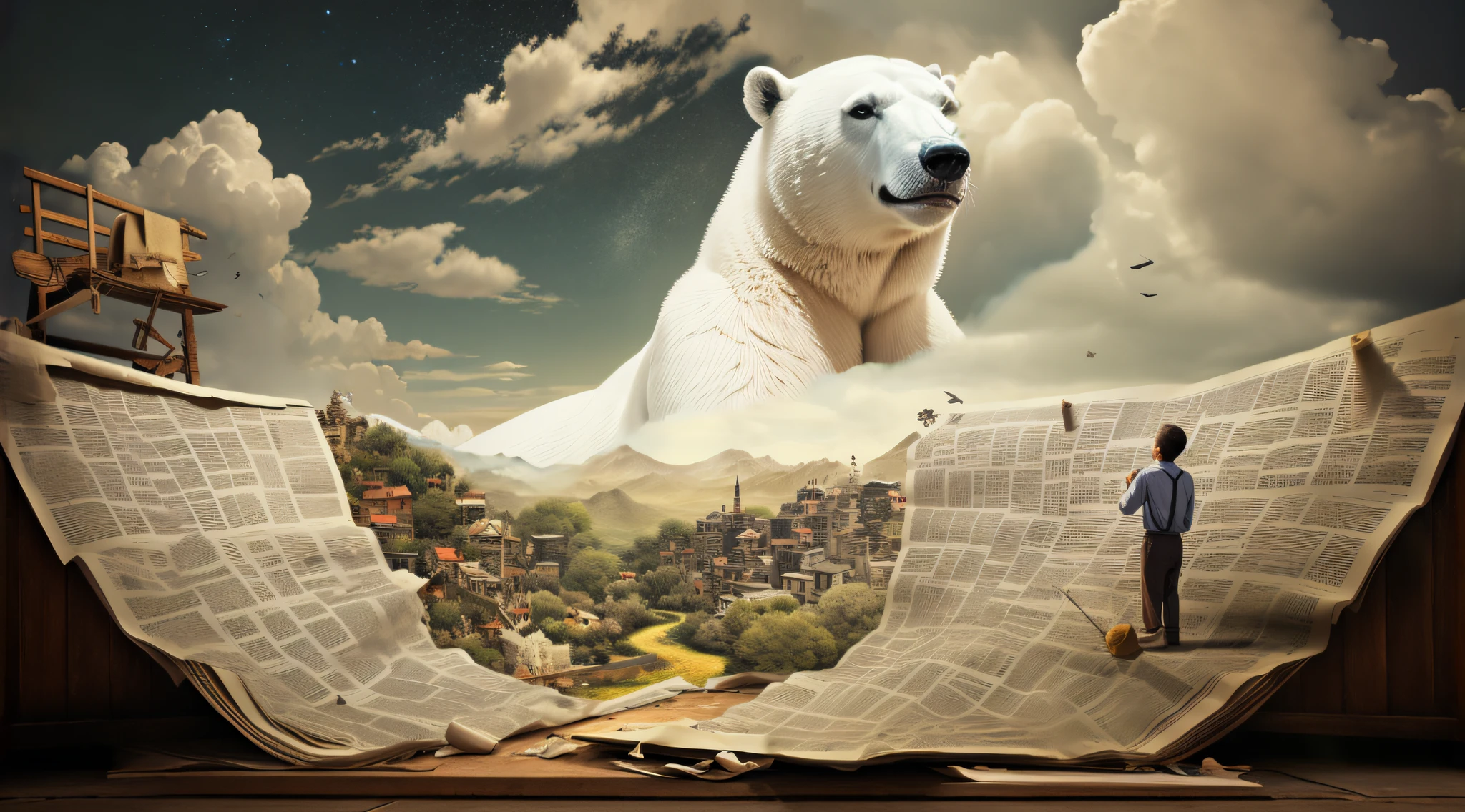 Polar bears floating like clouds