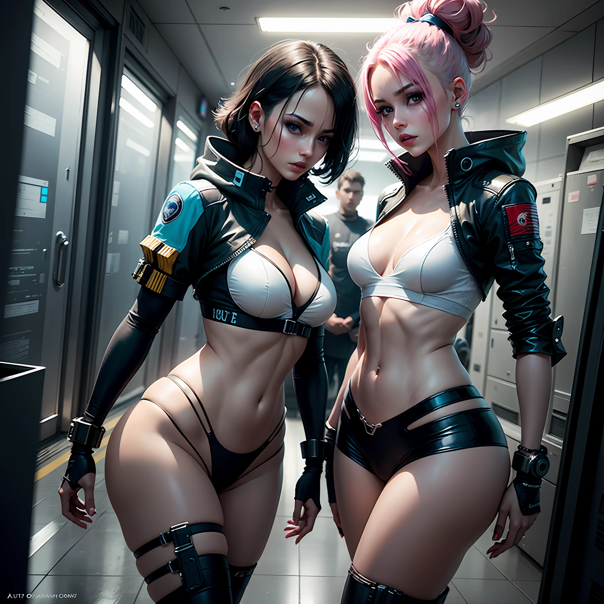 Woman,cyber punk perssonage,Beautiful --auto