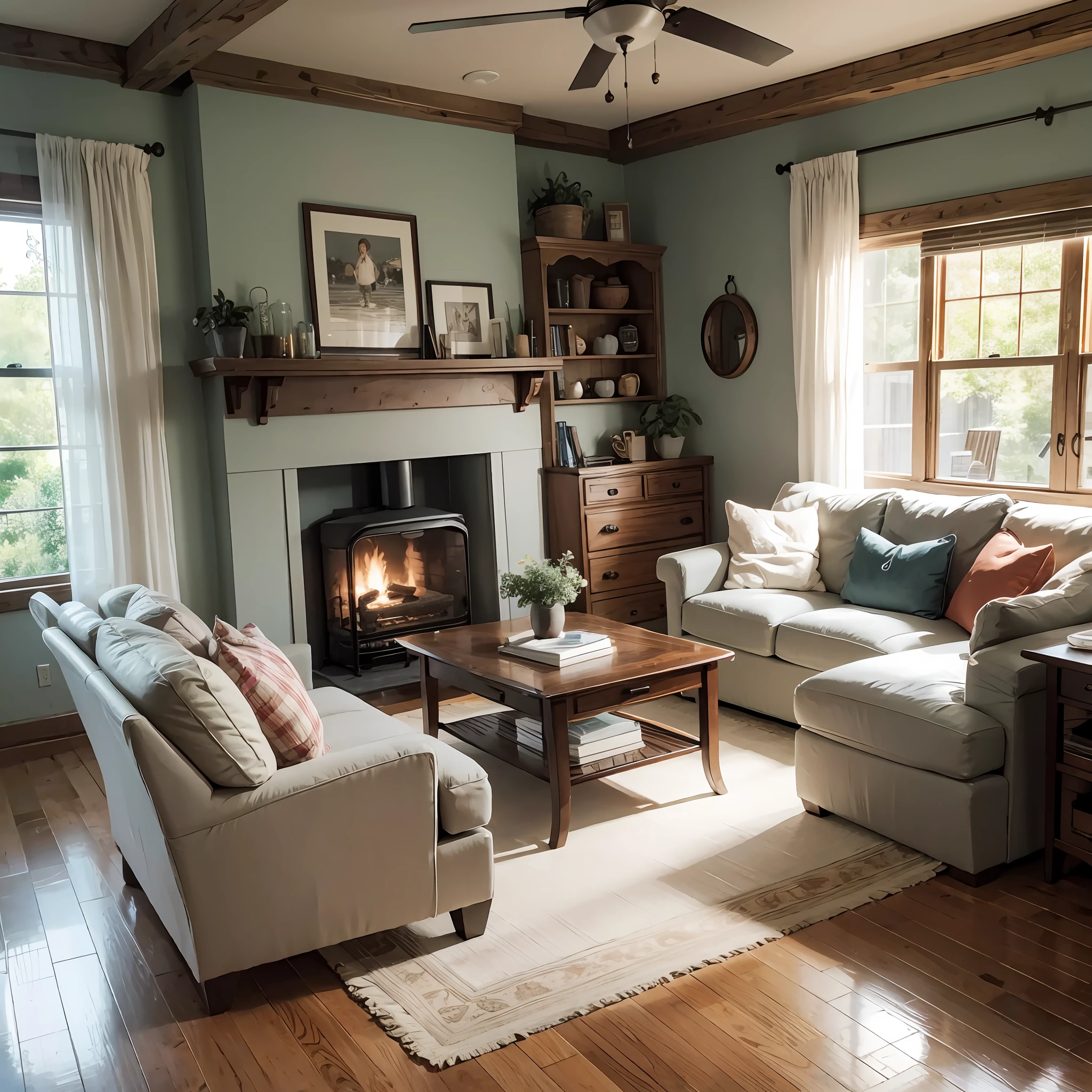 American country style living room