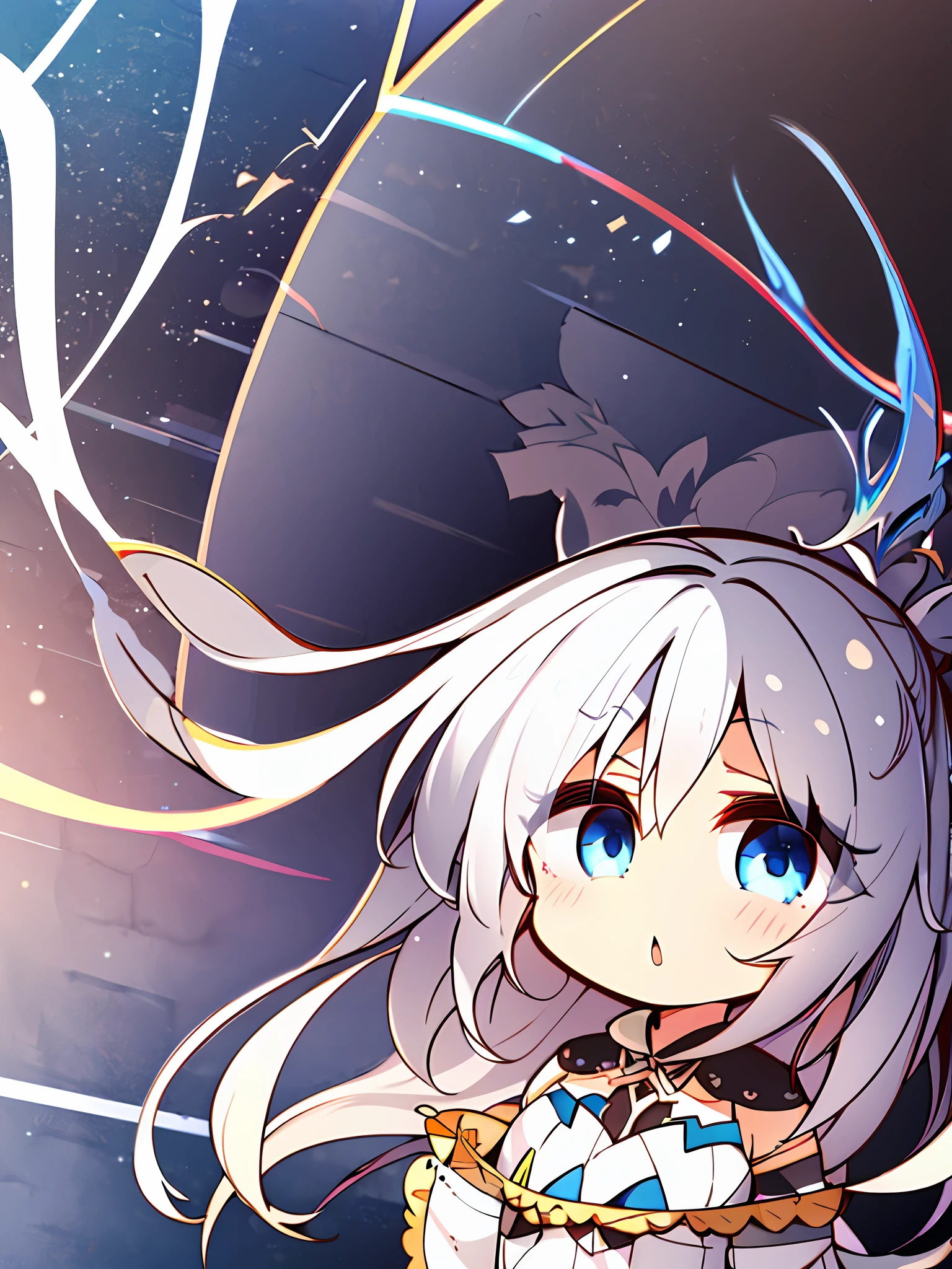 1 girl,white hair,blue eyes,long hair,dress