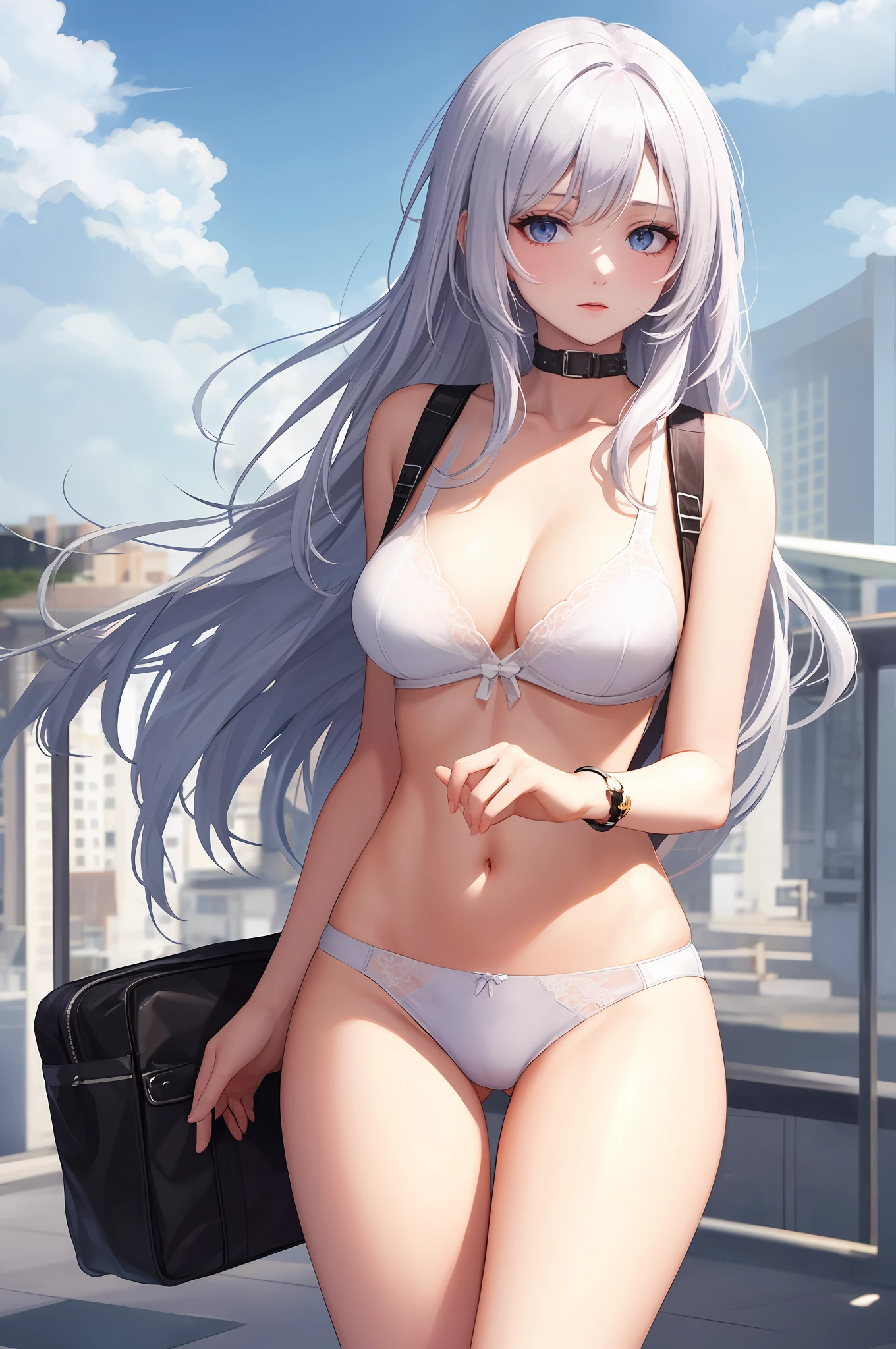 breasts out,(Underwear is highly transparent:1.9)