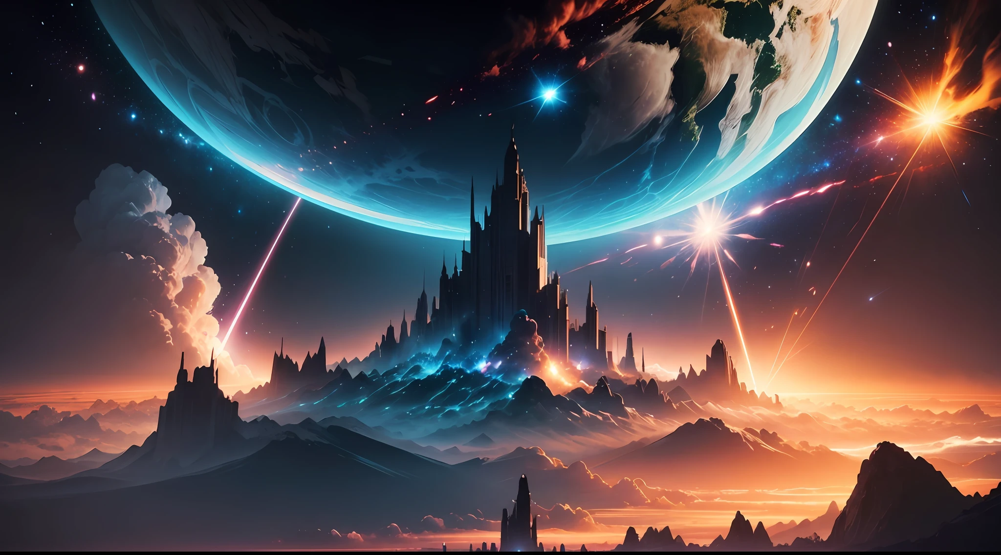 In space,The Earth explodes,Feelings of despair,epic sense,Cinematic lighting effects --auto