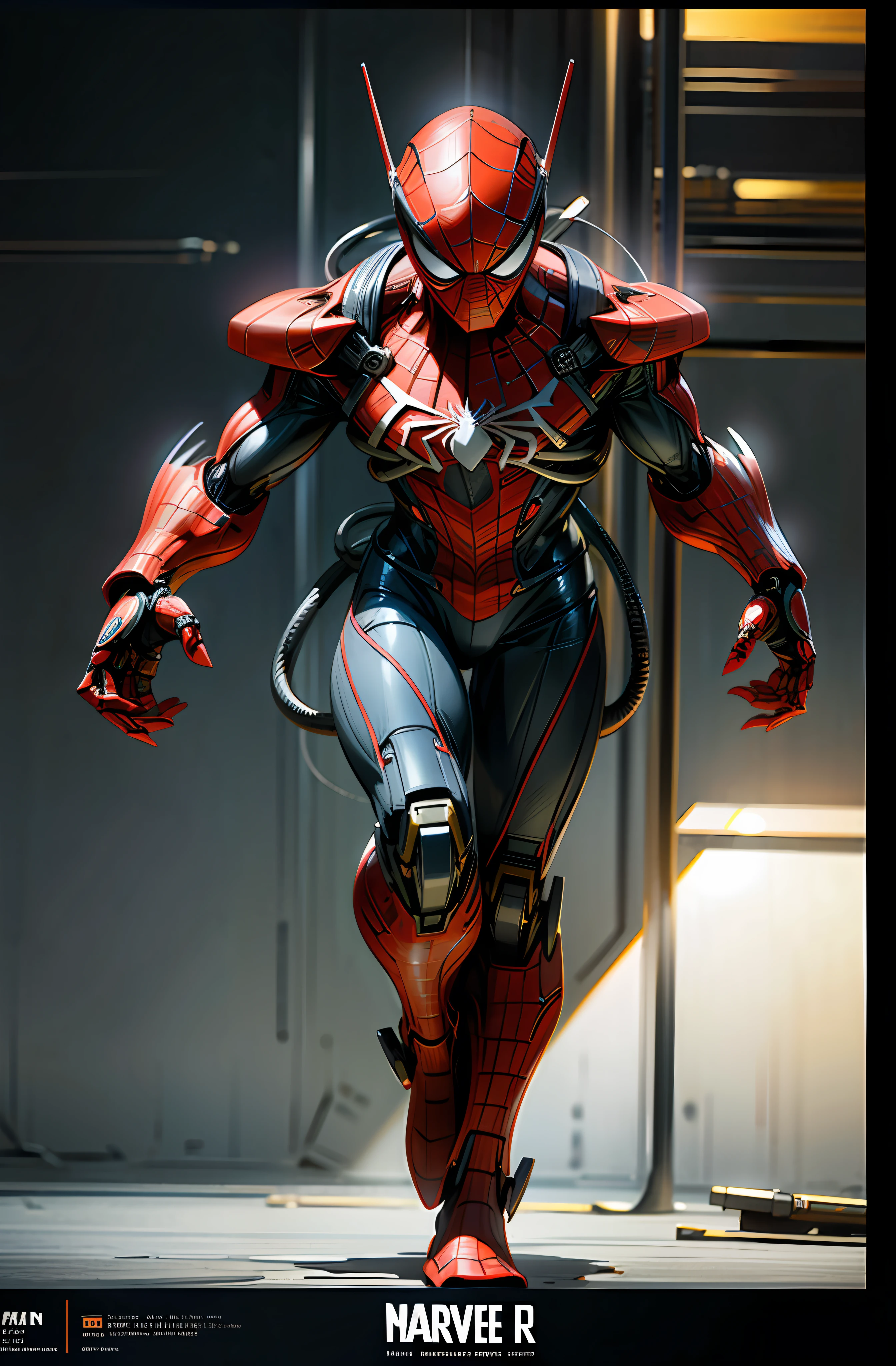 Full body Pic, Marvel Comic's Spiderman as a mechanical robot, photo-realistic, 8k, realistic photo-realistic, 8k, realistic amazing looking,