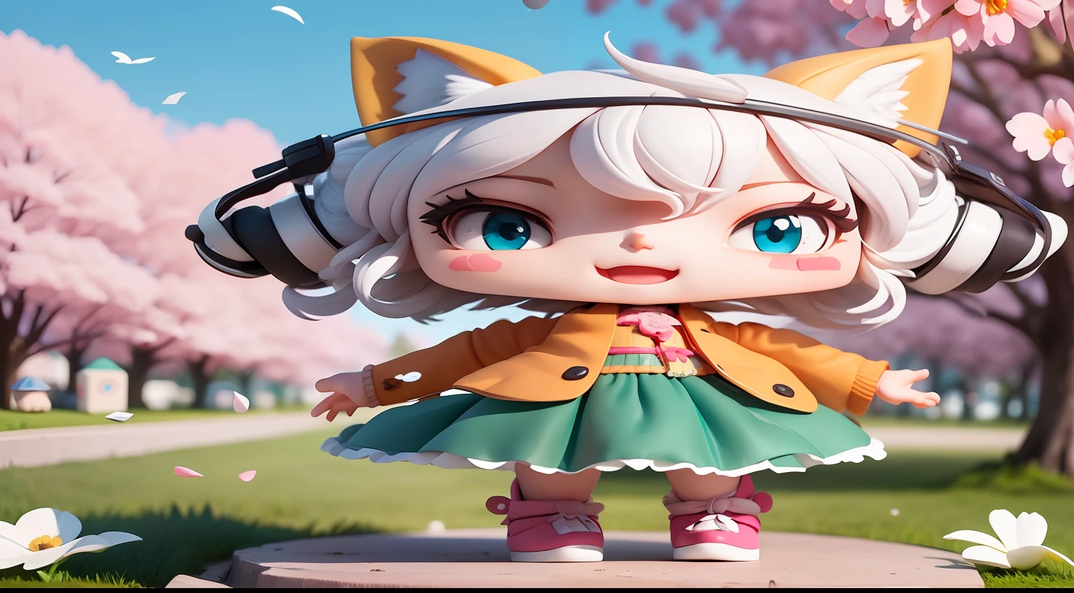 (masterpiece),(best quality),(ultra-detailed), (full body:1.2),
1girl,chibi,cute, smile, open mouth,
flower, outdoors, playing guitar, blush, tree, :3, shirt, short hair, cherry blossoms, green headwear, blurry, brown hair, blush stickers, long sleeves, bangs, headphones, black hair, pink,Wallpaper, phone wallpaper, Daily wallpaper, Q version, Anime hand-drawn, anime characters, Three heads, white hair, maid headdress, wide eyes, fox ears, bright pupils, anime, blind box toy style, perspective, Eye-Level Shot, UHD, retina, masterpiece, ccurate, textured skin, super detail, best quality, highres, HD, 4K, 8k
(beautiful detailed face), (beautiful detailed eyes),