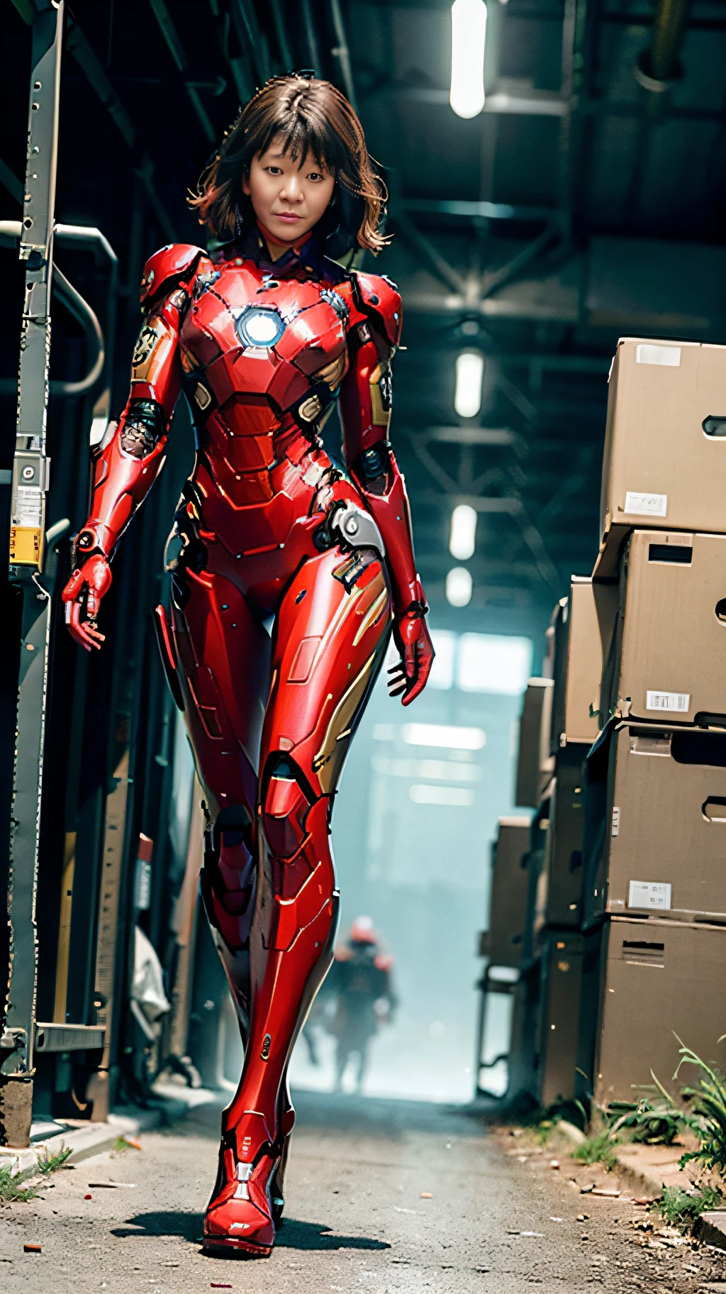 (1girl:1.3), solo,__body-parts__, official art, unity 8k wallpaper, ultra detailed, beautiful and aesthetic, beautiful, masterpiece, best quality, RAW, masterpiece, super fine photo,, best quality, super high Resolution, photorealistic, sunlight, full body portrait, stunningly beautiful,, dynamic pose, delicate face, vibrant eyes, (side view), she is wearing a futuristic Iron Man mech, red and gold, Highly detailed abandoned warehouse background, detailed face, detailed complex busy background, messy, gorgeous, milky, high detailed skin, realistic skin details, visible pores, sharp focus, volumetric fog, 8k uhd, dslr camera, High quality, film grain, fair skin, photorealism, lomography, sprawling metropolis in a futuristic dystopia, view from below, translucent