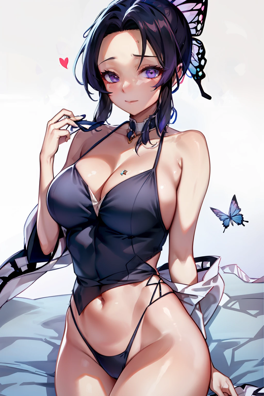 1girll，tmasterpiece，（full bodyesbian），（9 head body），（best qualtiy：1.2），O cabelo multicolorido，Purple eye，比基尼，multiple butterflies，lens flare glow，lighting perfect，HighestQuali，Hands behind your back，Thigh thick，Large of breast，It shows a delicate and slender figure and beautiful curves，Correct limbs，sit on a bed，（（tmasterpiece））， （best qualtiy）， （Hyper-detailing）， （particulate：0.7），Hands up，9 head body，（yoga），（Do yoga）， perfect anatomia， finely detailled， Soft shadows、diffuselighting、edge lit、with light glowing、Indirect light Detailed background，inside in room，the night，Japanese-style tatami room，mattress，pillow head， Chitanda Sōru， long whitr hair， brunette color hair， Purple eye， thicc，big cleavage breasts， angle of view， Seductive eye，Face Close，is shy，Be red in the face，（NSFW），（（Erect body Shot：1.3，Look up，（putting makeup on），Beautiful big breasts，（Bokeh），inside in room，Detailed luxury living room，（Little big breasts柄_Head），Gentle and charming Japanese beautiful girl，Korea（K-pop idols），独奏，（areola of breast），（cleavage：0.3），Underarm wrinkles，Delicate sexy（鎖骨：1.3），black pantyhoses，Smooth skin，Collar，brunette color hair，long leges， short detailed hair，Oval shaped face，二重まぶた，clever，nice hand，Good feet，naturey（：1.25），Shallow on the face，（Broken stockings，hands bound，The legs are tied），（lies on the ground）（（spread their legs）），（（spread their legs））），（from below angle），（Glow skin：1.4），（（low angles）），perfect bodies，（64k，hyper HD，RAW photos，best qualtiy，tmasterpiece：1.2），（realisticlying，photograph realistic：1.37），超高分辨率， photon maping，Radio City，physically-based renderingt，Professional soft lighting，Disheveled clothes，binding，succumbs，MuCoi，Attach a bandage to the nipple，and wear no underwear，Open your legs，White-skinned，magia， Bare ass，seductiv，long whitr hair，The clothing is translucent，Positive light，with fair skin，Global light，diffused reflections，Extremely delicate face，ellegance,（full bodyesbian：1.2），full bodyesbian，Look up，Exposing the abdomen，Exposing thighs，Raised Leg