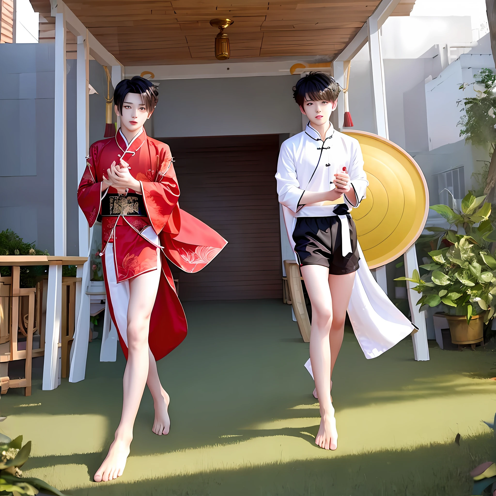 Xiao Zhan, Gong Jun barefoot photo