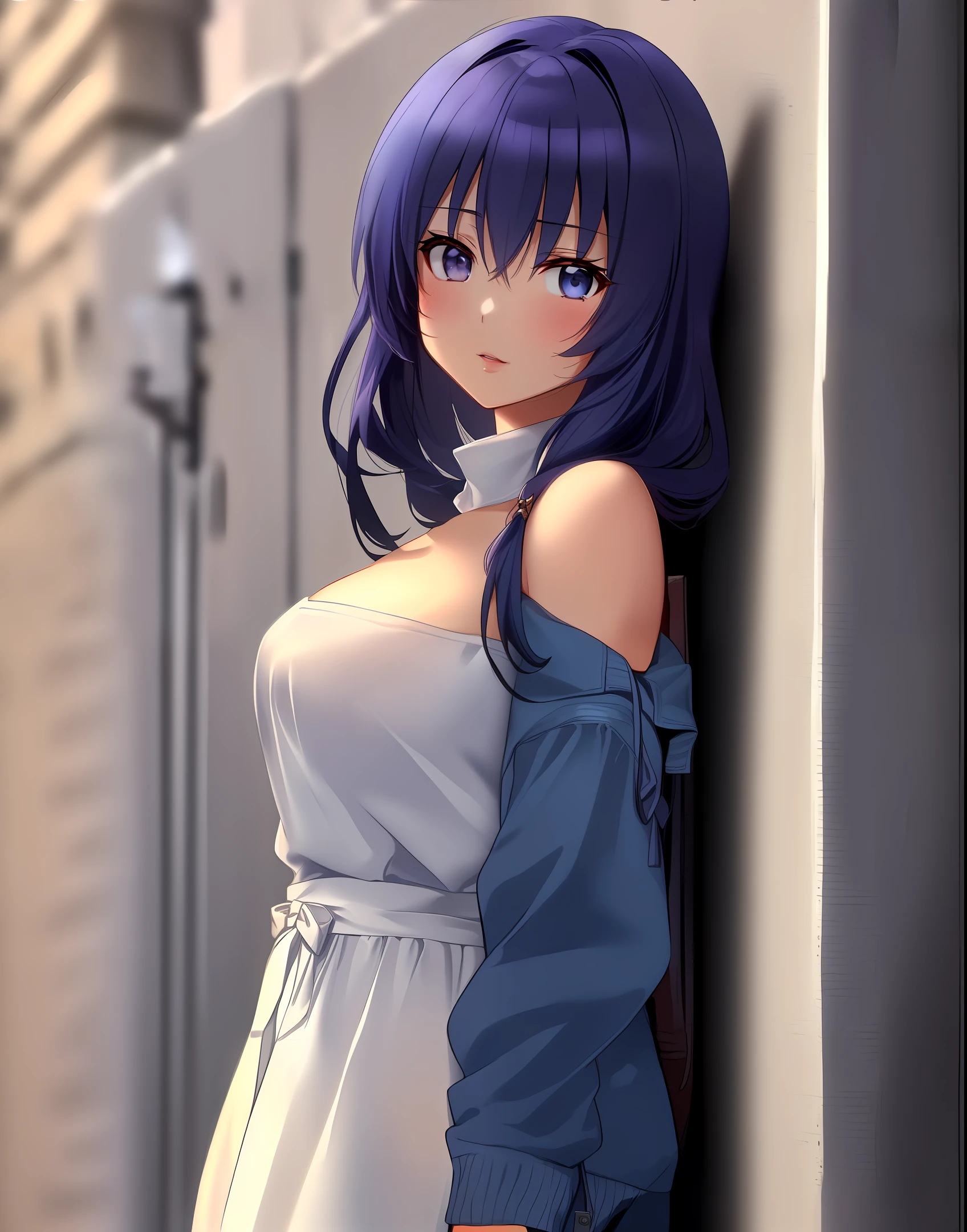 Barefoot anime beauty
