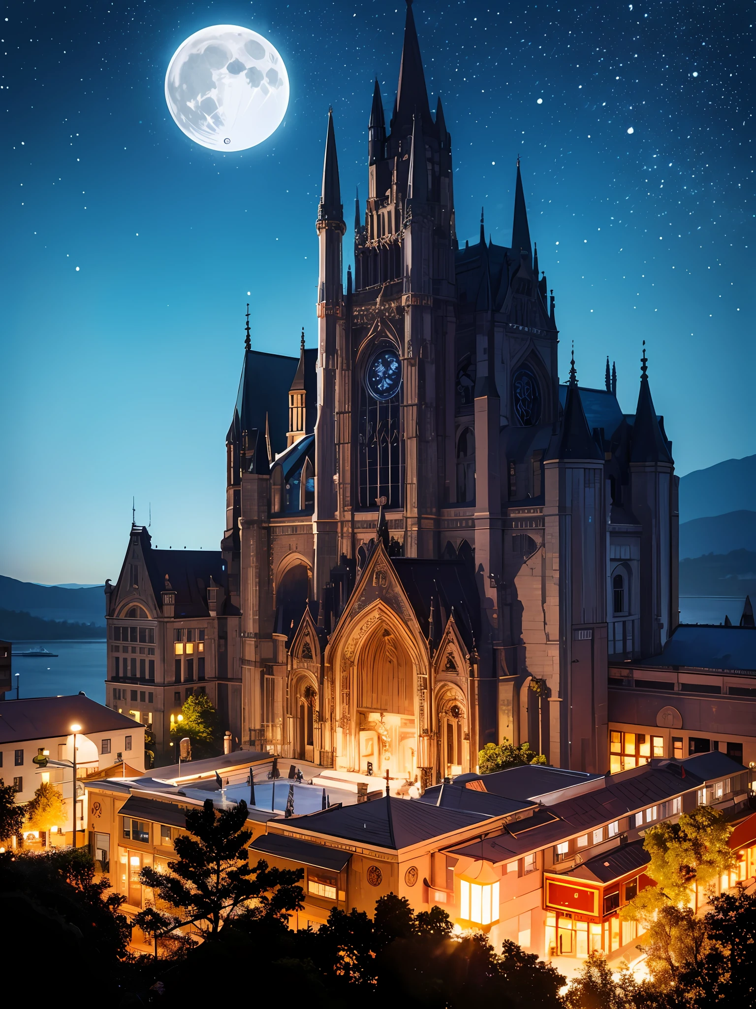 terroral,chies,burial site,Gothic,the night,the bats,moon full,rays of moonlight,dead tree,Realistic graphics,photorealestic,photography of,8K,