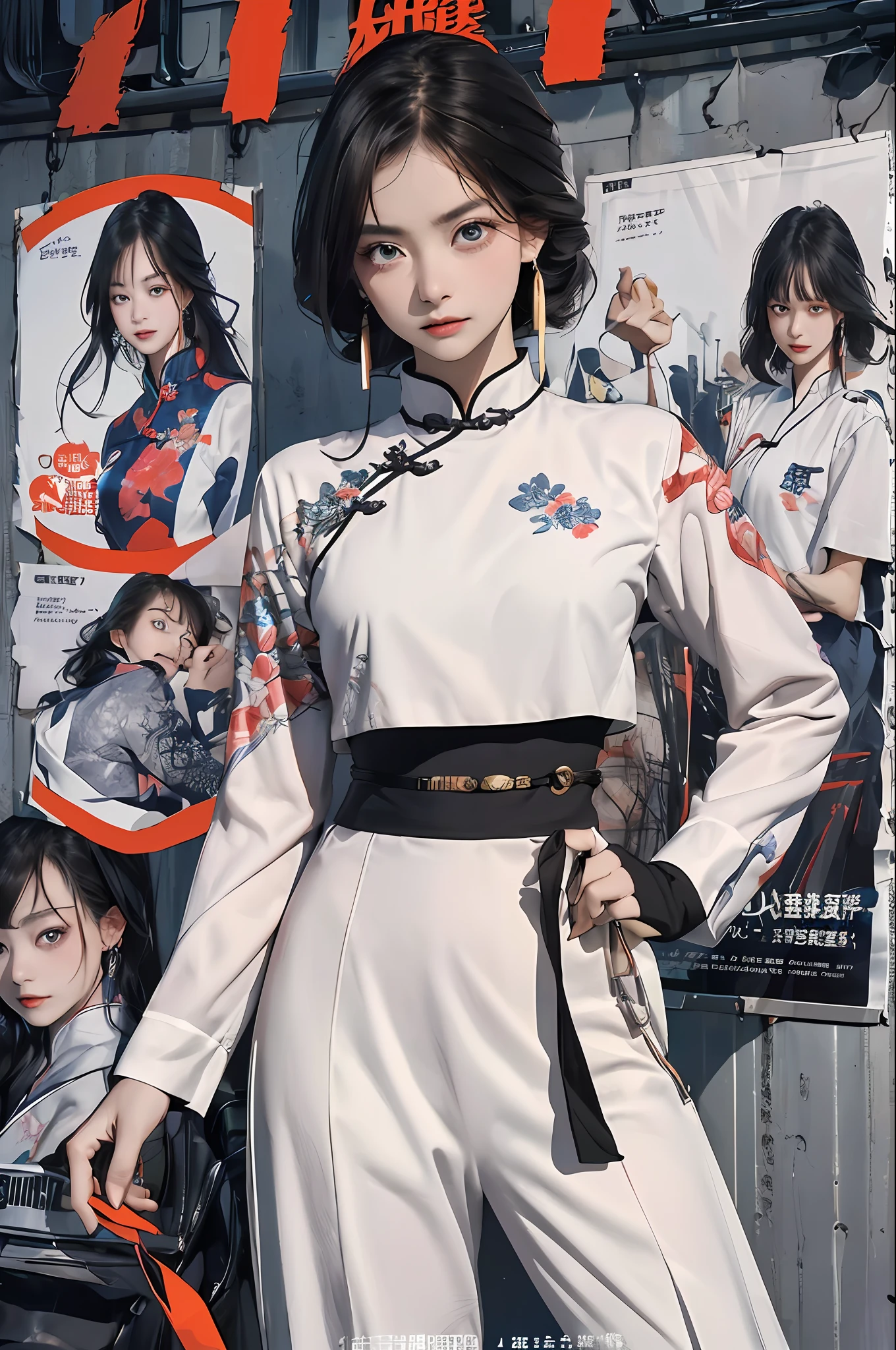 ((((Dramatic))), (((grittiness))), (((Intense))) The movie poster features a young woman as the central character。She stands confidently in the center of the poster,Wear traditional Chinese clothing,With a gentle expression on his face。The text is bold and eye-catching,With catchy slogans。The color palette is dominated by soft light,Dotted with bright colors,Make the poster dynamic and visually striking,tachi-e (Magazines:1.3), (Cover-style:1.3), Fashionab, woman, vibrant, Outfit, posing on a, Front,rich colourful,dyna,Background with,Chinese elements,self-assured,Expressing the,halter,statement,Attachment,A majestic,coil,Runt,Touching pubic area,Scenes,text,Cover of a,boldness,attention-grabbing,
