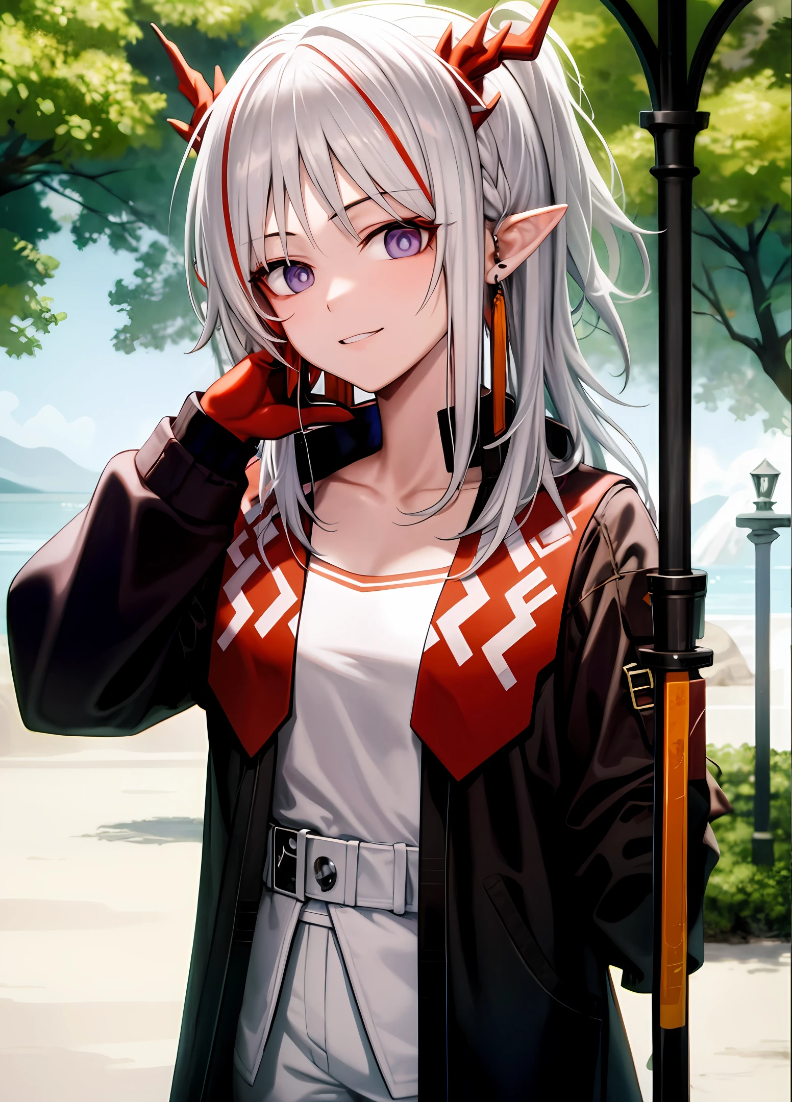 nakeness,White-haired girl