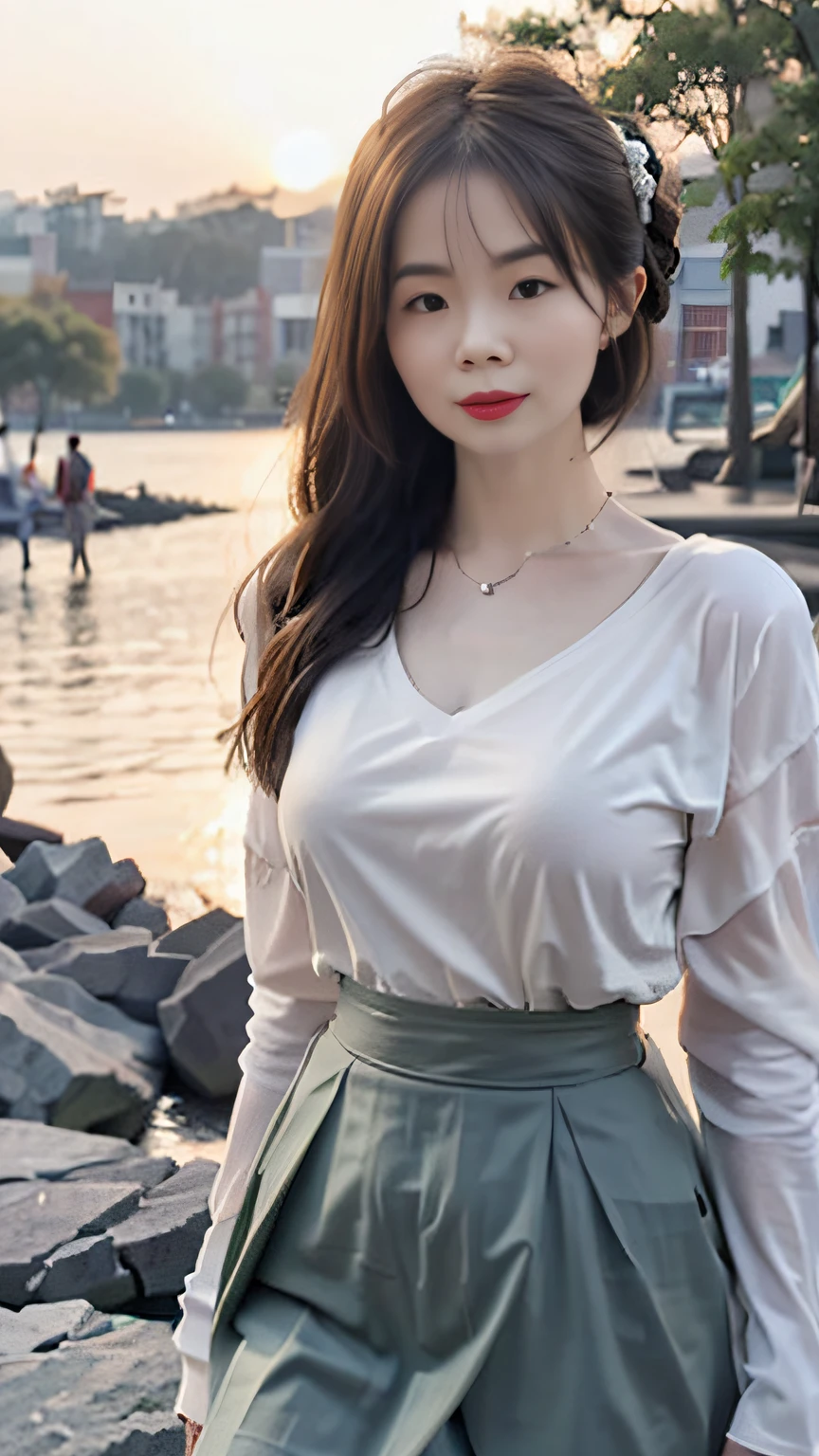 Masterpiece, Best Quality, (Realistic, Photorealistic Photo: 1.37), 8K, An Extremely Delicate and Beautiful, Amazing, Fine Details, Official Art, Ridiculous, Incredibly Ridiculous, Huge File Size, Ultra Detailed, Extremely Detailed, Beautiful Meticulous Girl, 1 Girl, (Perfect Female Figure), Full Body, Short Skirt,