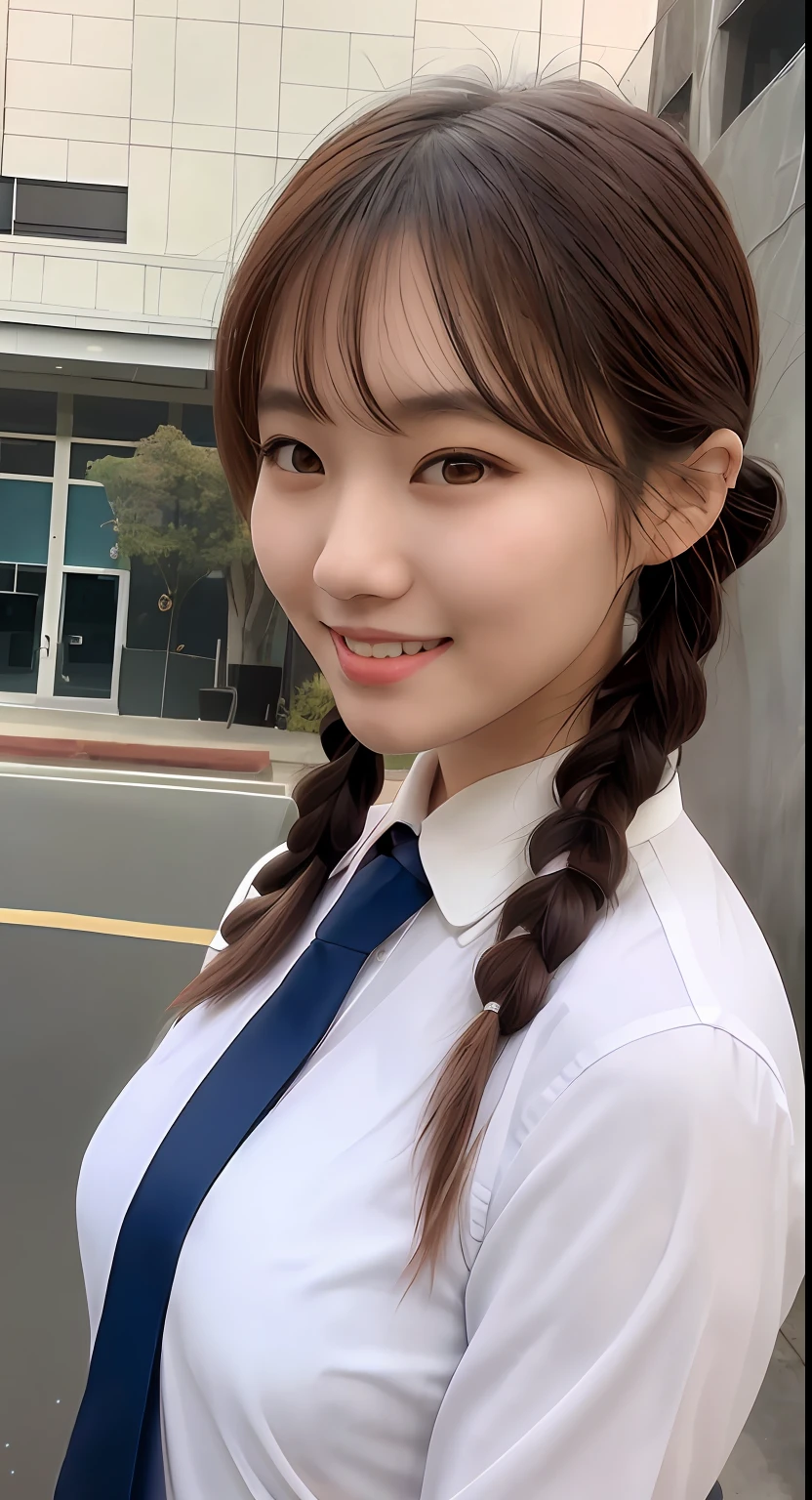Arafeld Asian woman posing for photo with pigtails and tie, jaeyeon nam, sakimichan, lee ji eun, Lee Ji-eun, hwang se - on, park jimin, wan adorable korean face, young lovely Korean faces, Korean girl, Choi Hyun-hwa, Surrealism female students, cute korean actress