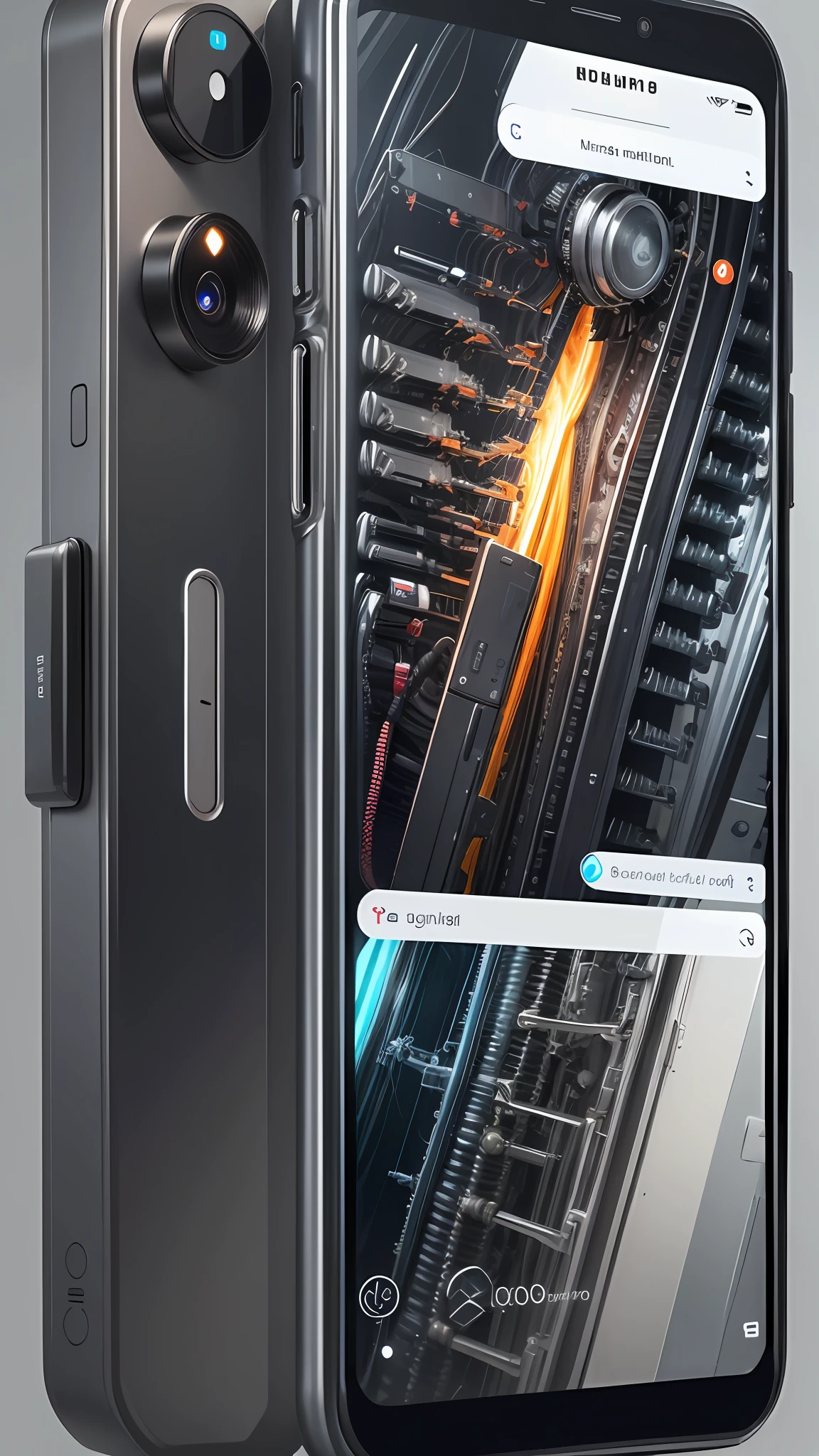 The internal mechanical structure of the mobile phone, full screen display on the front, full frame, --auto --s2