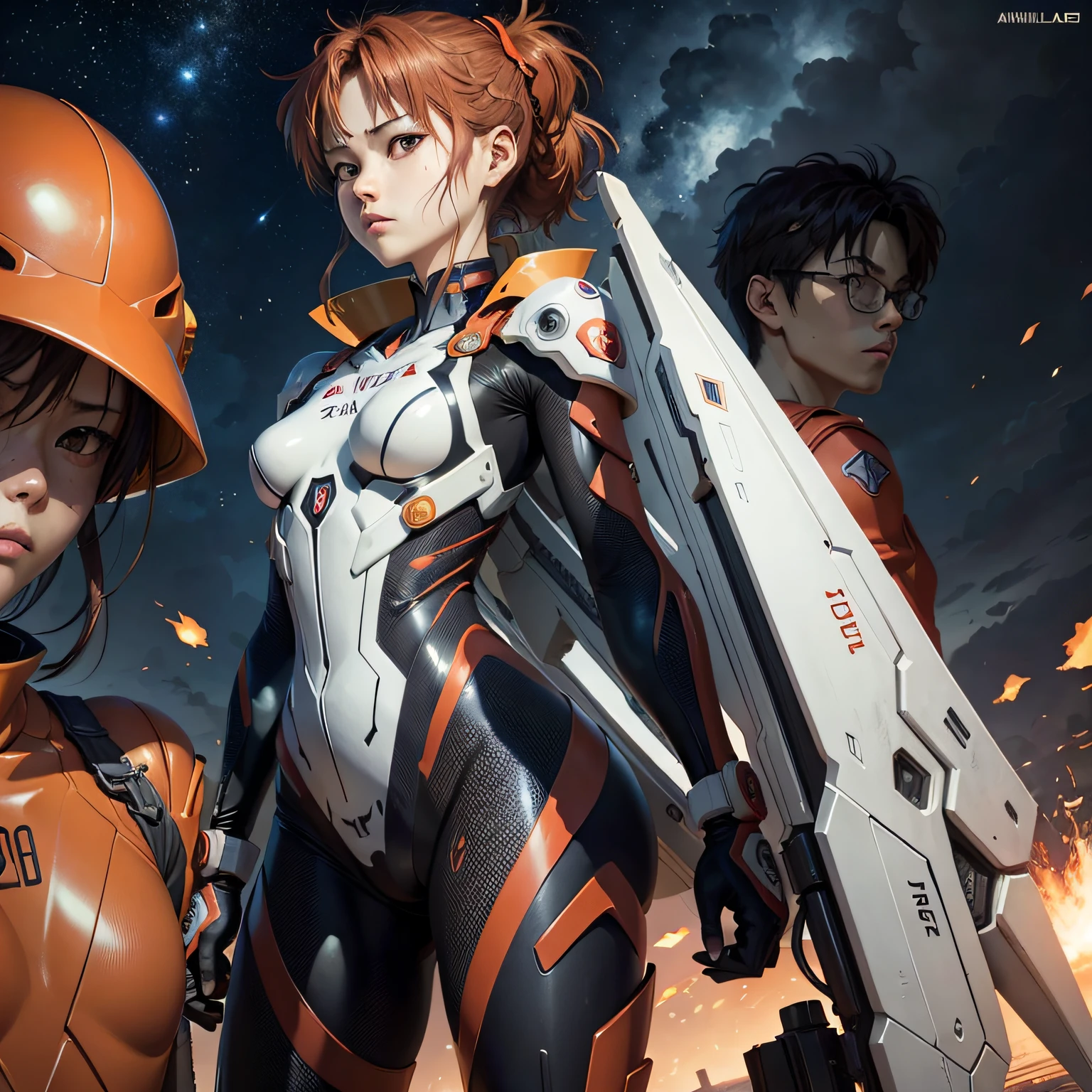 Shin Evangelion,asuka,Realistic and beautiful combat suit livery style。