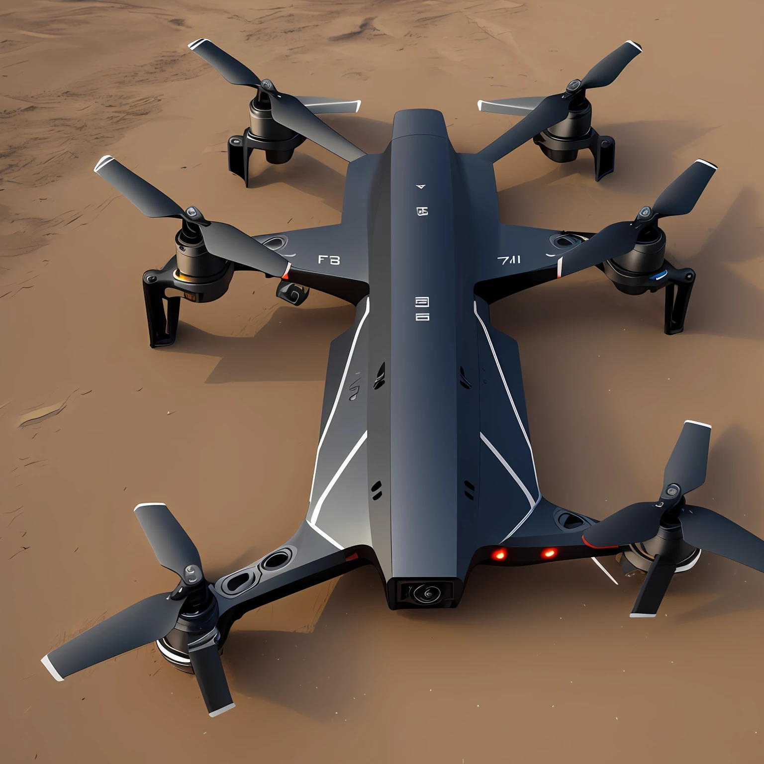 FPV, F32, F 3 2, UAV track, dji top down view, it has six thrusters in the back, f 1 8, F18, a wide full shot, UAVs, UAVs, full frontal shot, flight, Cinematic lighting, viewfinder, Northern Renaissance, shadowing, scanlines