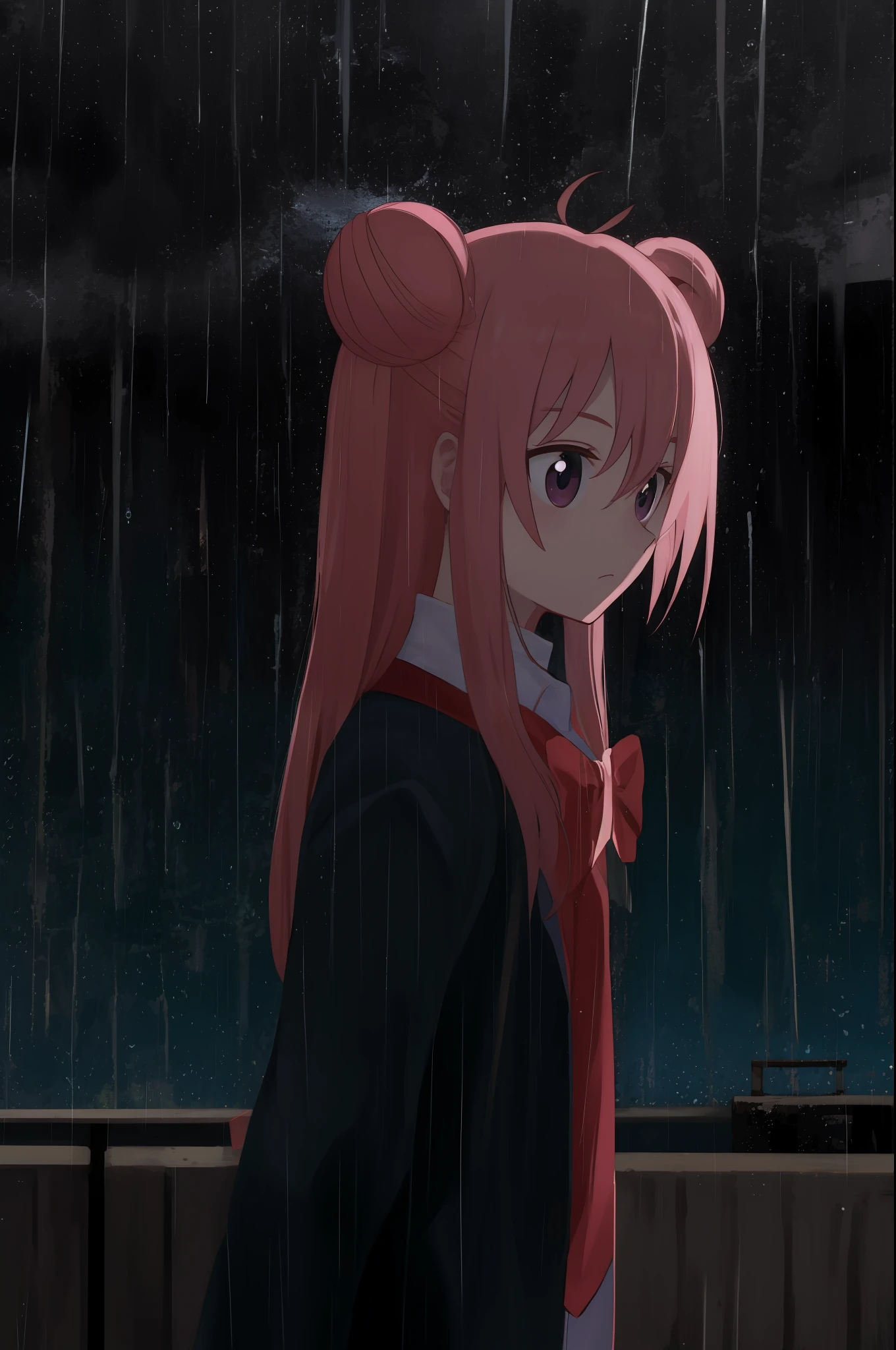 masterpiece, best quality, rainy background, satou