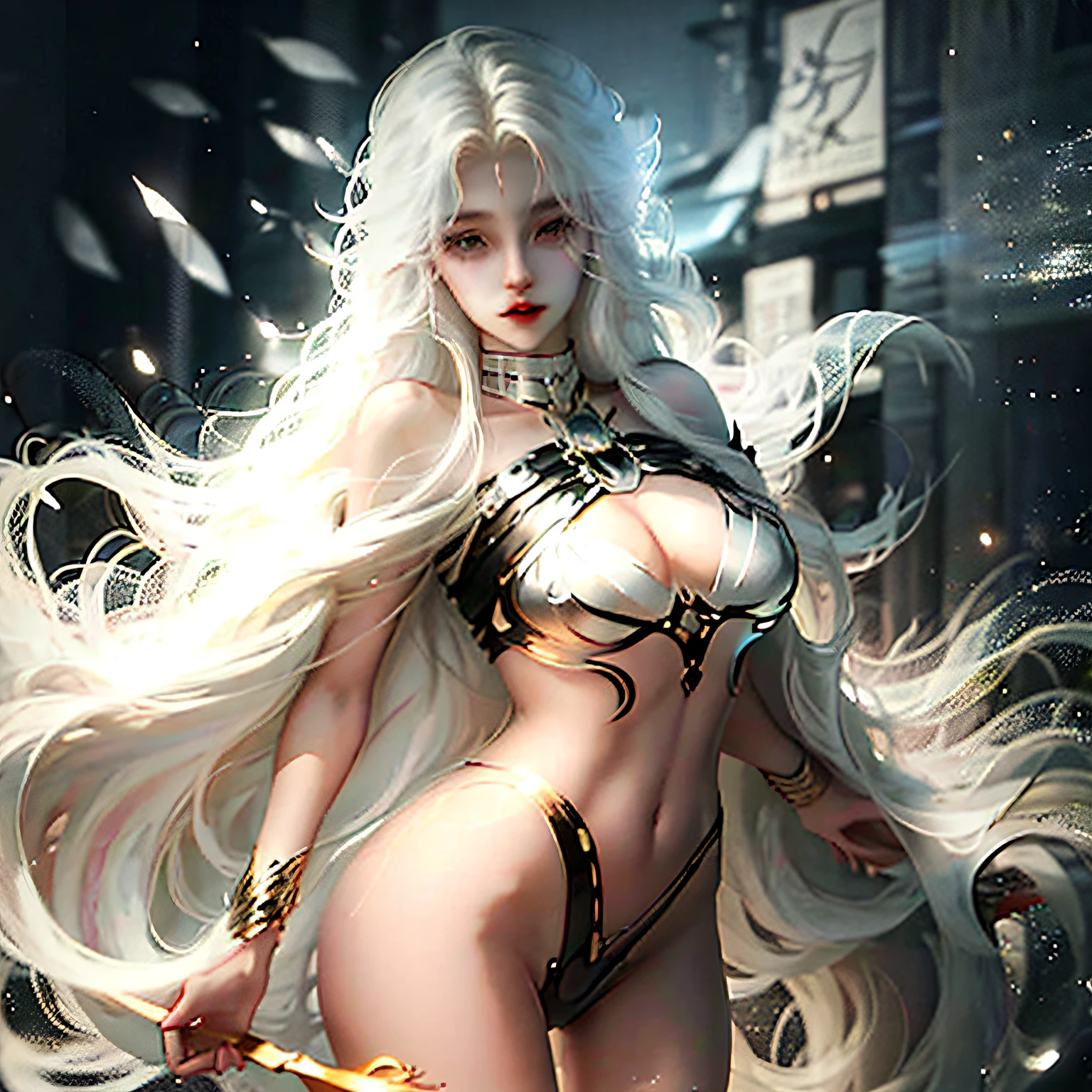 long whitr hair,big breasts thin waist,long leges,bare-legged,full bodyesbian --auto