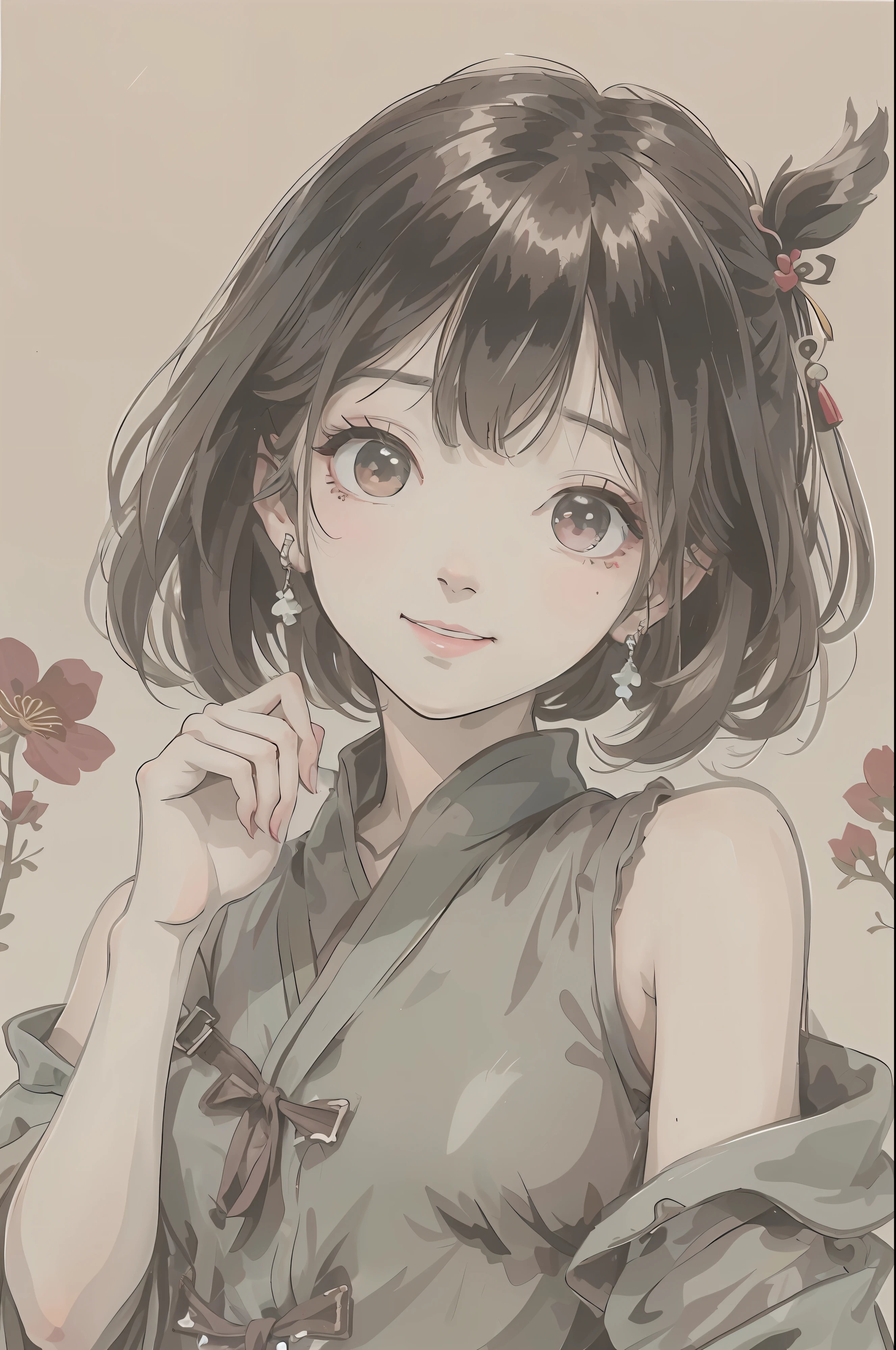 Anime girl with black hair and green dress holding flowers, a beautiful anime portrait, Portrait of an anime girl, Anime style portrait, detailed portrait of an anime girl, anime portrait, up of young anime girl, anime vibes, portrait of an anime girl, portrait of cute anime girl, Beautiful anime style, anime illustration, portrait anime girl, Anime girl, pretty anime girl, Beautiful anime girl