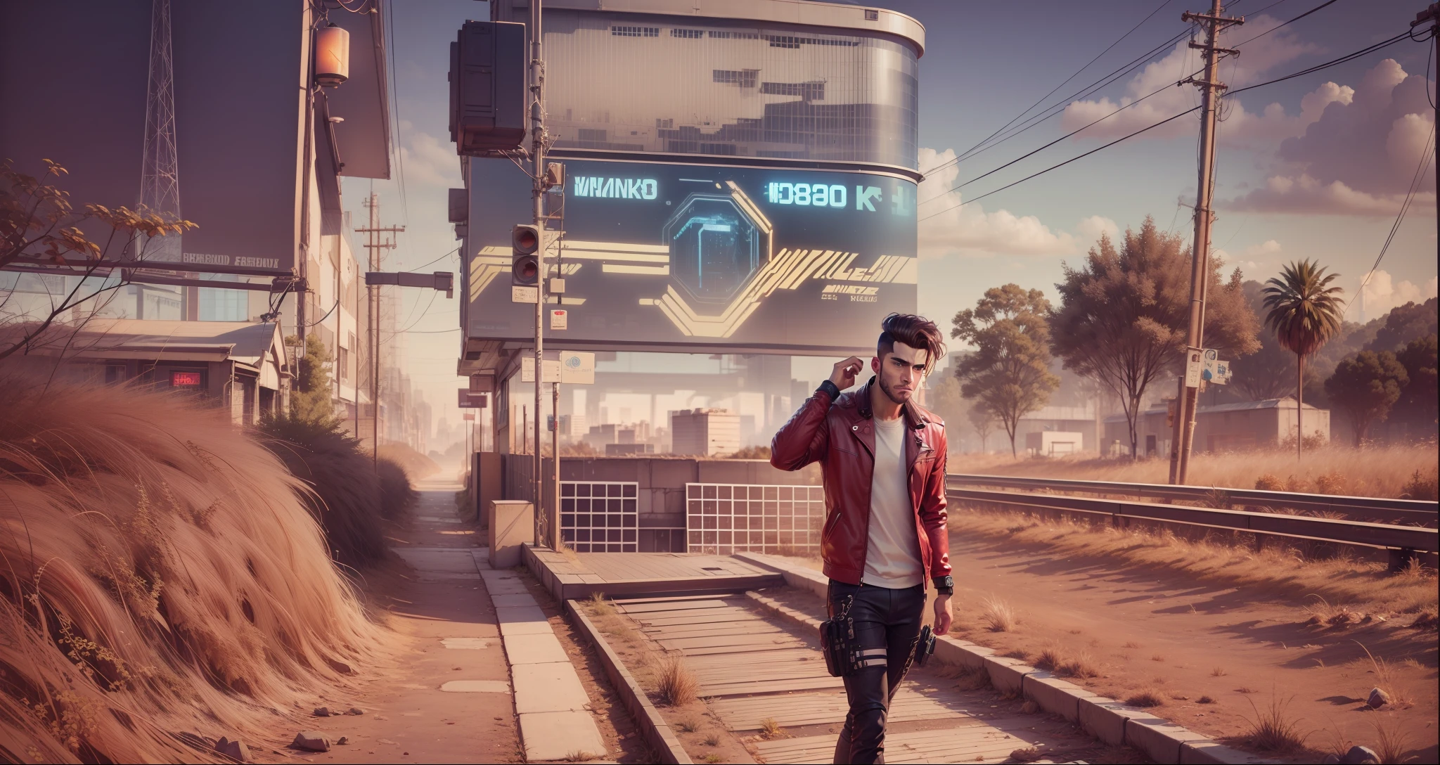 Change background cyberpunk, handsome boy, realistic face, 8k,ultra realistic