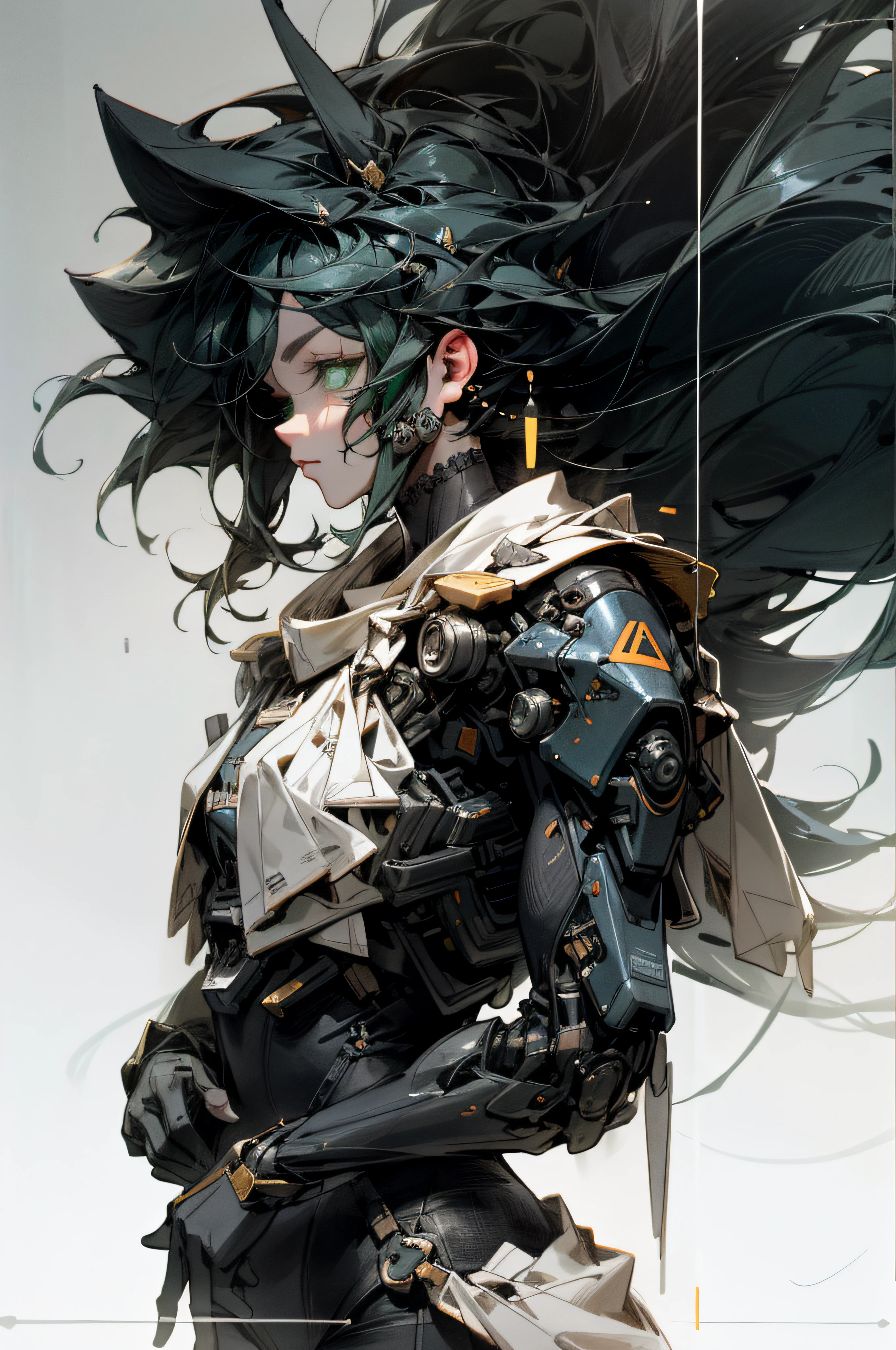 tmasterpiece,best qualtiy,cinematic ligh,offcial art,Propaganda art,movie wallpapers,Very detailed CG unified 4k wallpaper,Complicated details,white backgrounid,The upper part of the body,sface focus,concept-art,The art of production,( , highres, (realistic, photo-realistic:1.2), physically-based rendering, machinery, reflection, realistic, cyberpunk, symmetric front view close up head shot eyes symmetry face very sharp focus realistic award winning matte drawingcinematic ligh灯光 1女孩,mechs,(illustratio:1.1),slim,White skin of the,delicated face,King's robe,shine,Tights,(cabellos largos dorados),green-eyed,battlefiled,chips,shine,long sword,((full bodyesbian))