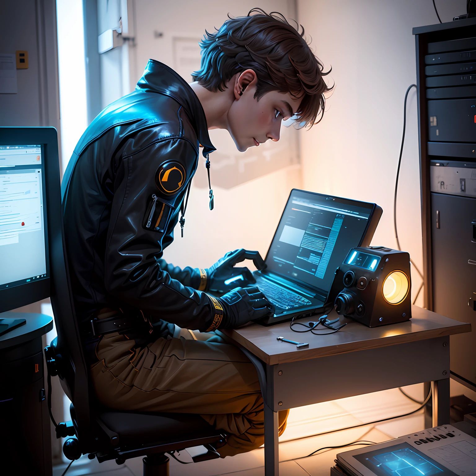 Technologie, The letter CJ,kosmos,photorealestic,researcher,Computer,programming ,Libido boy,Technologie,Research,welding --auto