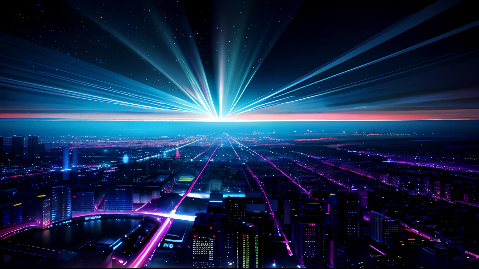 (tmasterpiece,best qualtiy:1.4), cinematric light, Colorful, hight contrast, cyber punk perssonage, neonlight, 城市, view over city, (daysies:1.2), Skysky, rays of sunshine,Magic,imagining,epcot