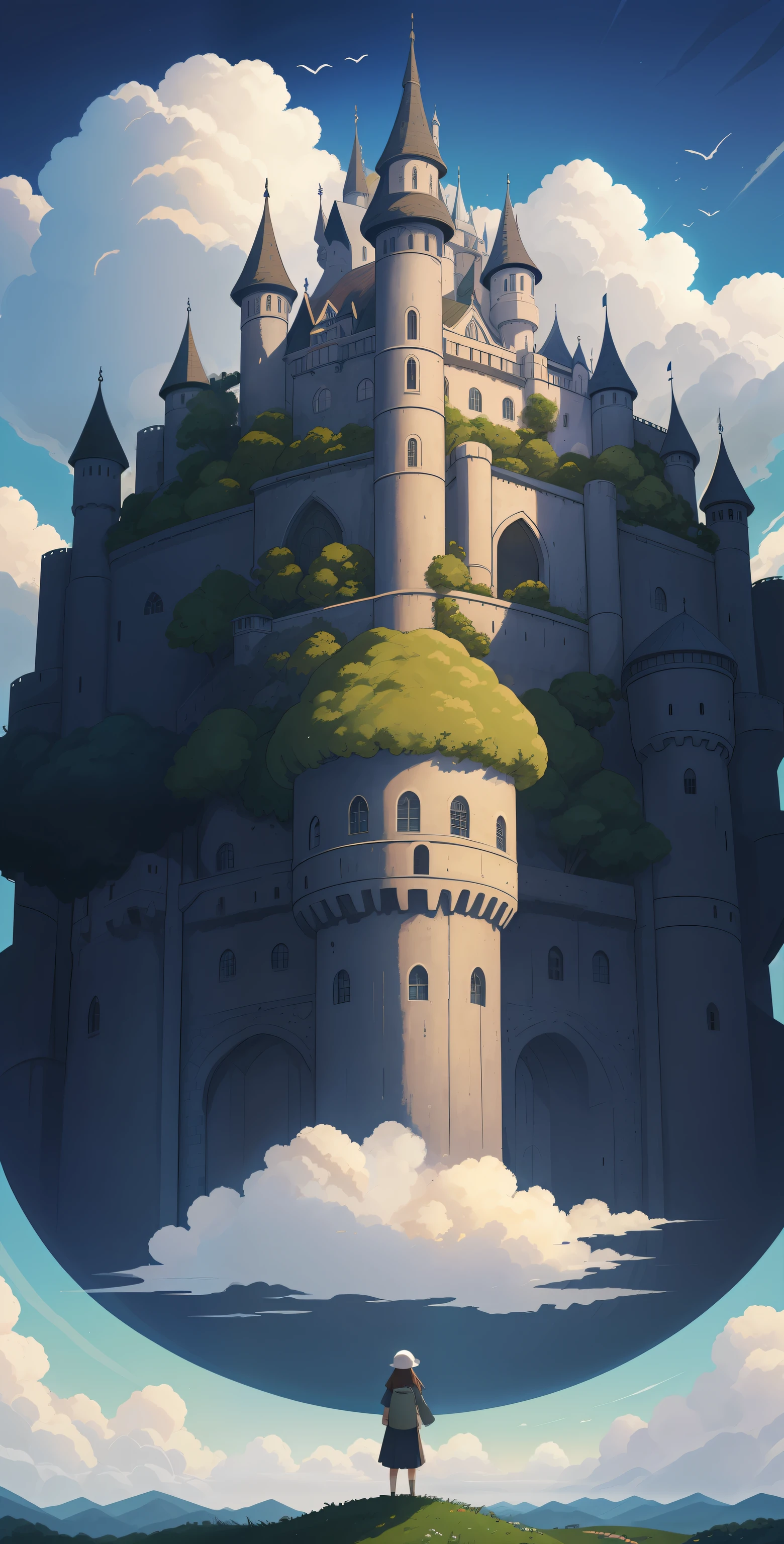 she's just a simple girl working on a farm. she lives in hard times.
it's the dark ages.
crazy world, floating islands, cloud castle
(best quality:1.3), (highres:1), (detailed:1.3), (incredible:1.3), (perfect:1.3), (perfection:1.3), (volume cover art:0), (illustration:1.3), art by studio ghibli