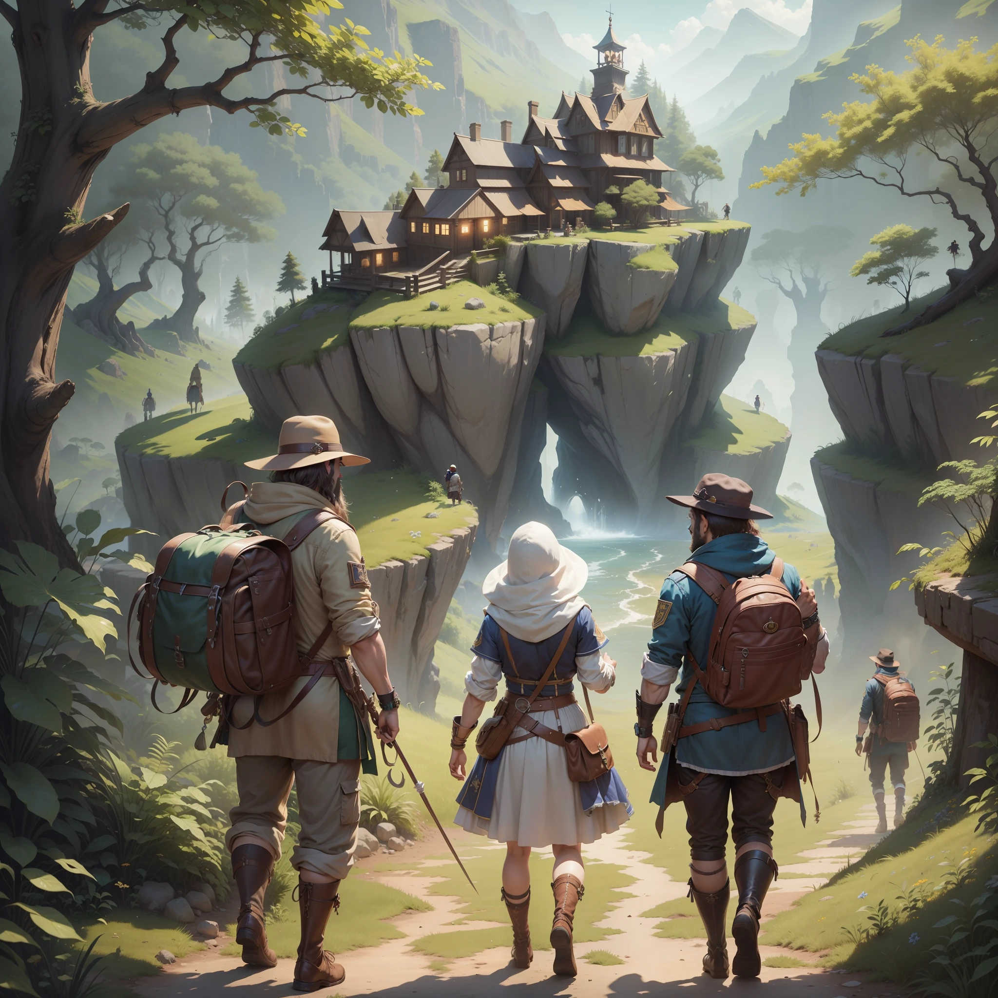 (master part, Melhor_qualidade, ultra-detalhado),"In a forgotten little town in the middle of a mysterious forest, A group of friends discover an ancient map that supposedly leads to a legendary treasure. Driven by curiosity and the excitement of a great adventure, os amigos decidem seguir as pistas do mapa e embarcar em uma jornada perigosa. No entanto, They are not alone in this quest, for a gang of rival treasure hunters is also after the same treasure. While facing obstacles, armadilhas e enigmas ao longo do caminho, o grupo de amigos precisa trabalhar em equipe, overcome your fears and make tough decisions to reach the treasure before your enemies do. Aventuras emocionantes, Surprising discoveries and unexpected twists await you on this epic journey in search of lost treasure.”