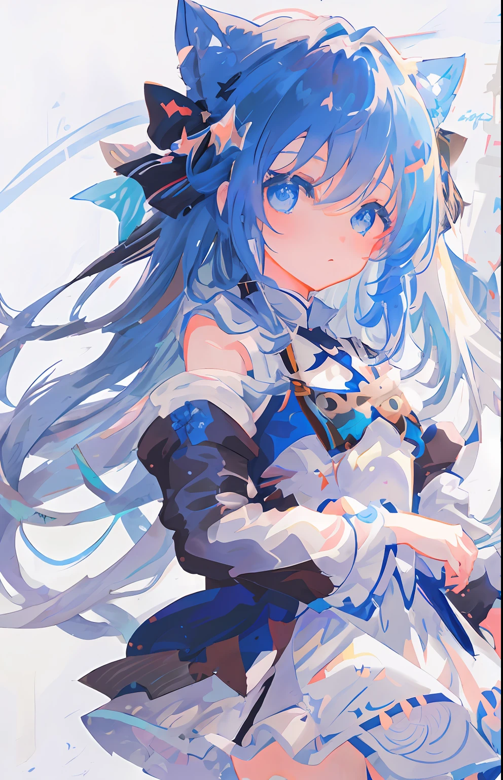 anime girl with long hair and blue eyes wearing a white dress, guweiz on pixiv artstation, in dress, guweiz on artstation pixiv, trending on artstation pixiv, small curvy lolite anime waifu in a nice dress, anime moe artstyle, zerochan art, clean detailed anime art, anime style 4 k