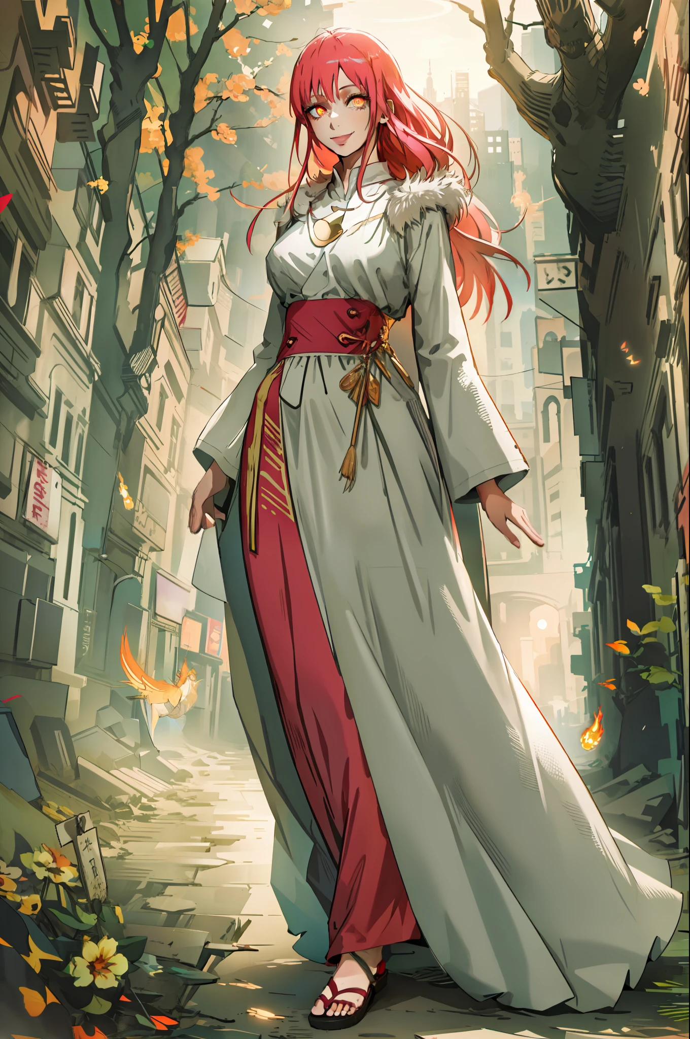 makima,Gothic, huge chest, tall woman, curved, f, long hair, christian, alone, catholic, latin cross,, forest city, plants, walking, smile, smile, ,fur clothes, wizard, medieval, village,tights, portrait, long skirt, long dress, flip-flops, , huge breast, , , 1gir,1character, walking,long skirt, red eyes, walking,female,fantasy goddess,there is a cartoon picture of a woman with a very large breast, glowing angelic being, glowing holy aura, inspired by Luma Rouge, the non-binary deity of spring, ethereal rainbow nimbus, the butterfly goddess of fire, inspired by Marie Angel, glowing aura around her, astral fairy, as the goddess of the sun, “uwu the prismatic person, big breast, happy, beautiful eyes, , full body, walking, long robe, long dre, , nun, priestess ,holy, venus body, curvy, huge breast, forest, long skirt, coat, very long skirt,coat, europe, france, french, pantyhose, walking, pink hair, smile, happy,long skirt , long dres