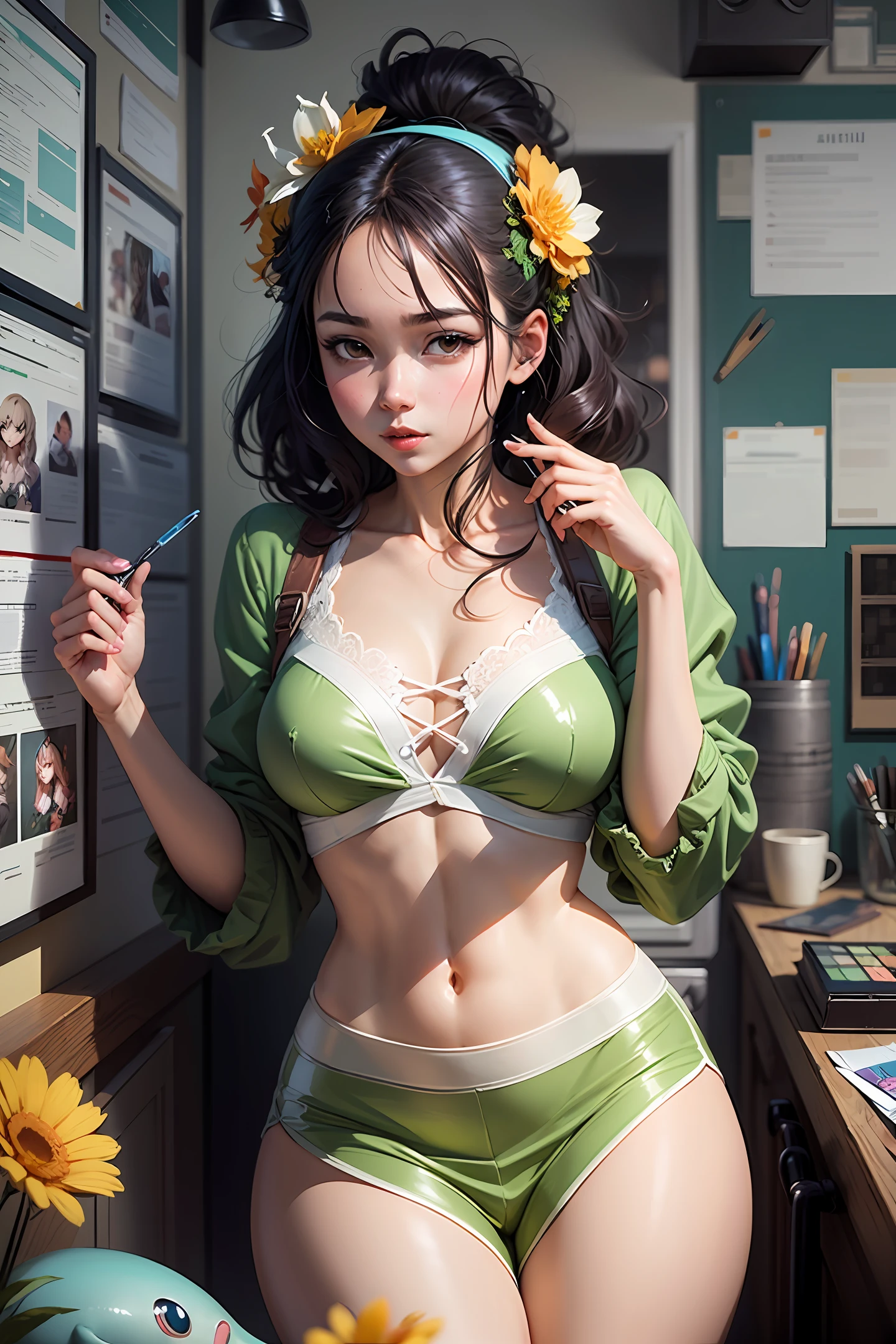 anime girl with a dolphin and flowers in her hair, a picture inspired by Ross Tran, pixiv, fantasy art, artgerm and atey ghailan, a beautiful artwork illustration, beautiful digital illustration, trending on artstration, cute detailed digital art, beautiful digital artwork, exquisite digital illustration, artgerm and lois van baarle, anime art wallpaper 4 k --auto --s2