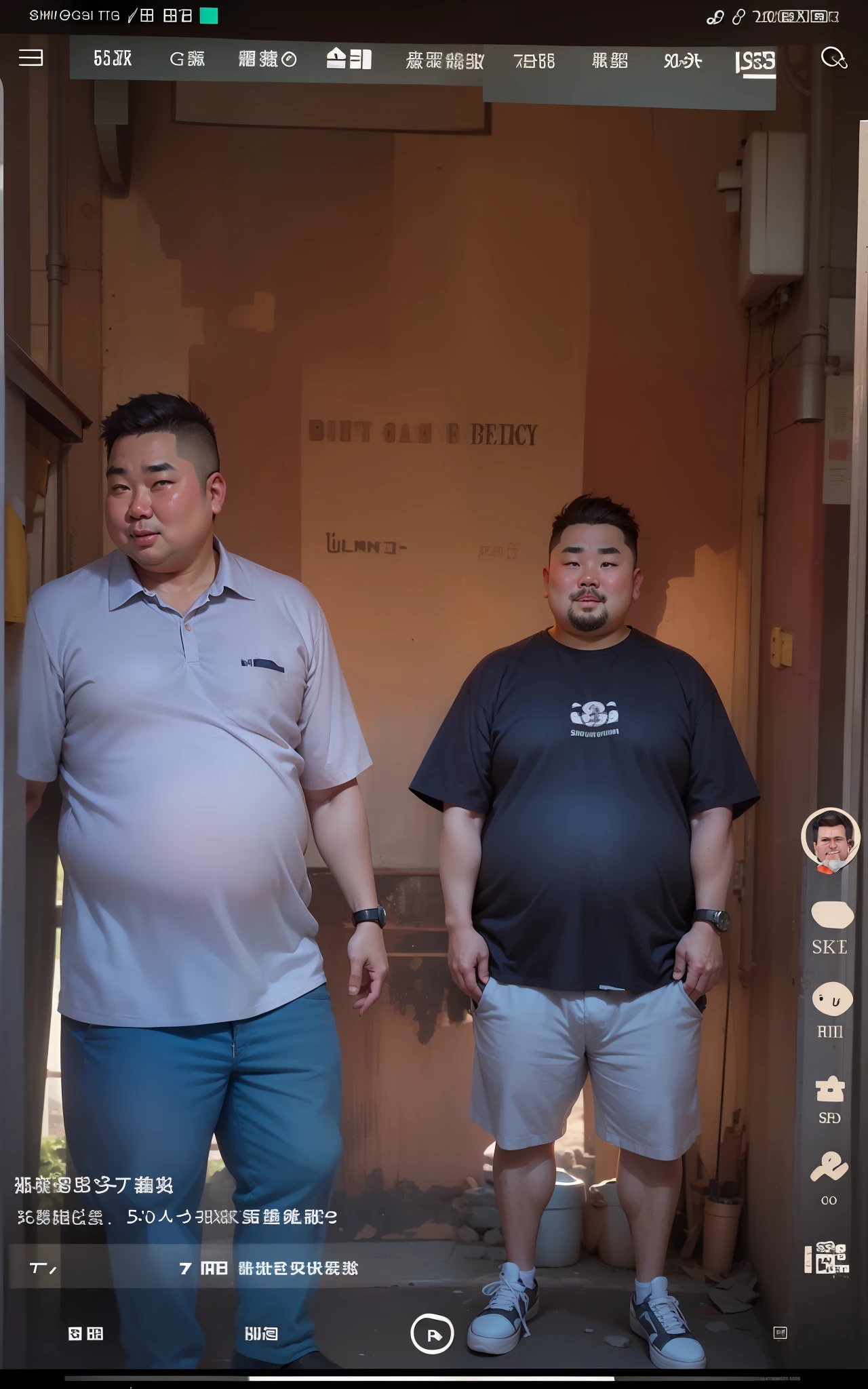 Fat uncle，with a round face，short detailed hair，potbelly，with fair skin，Business suit，short- sleeved，ssmile