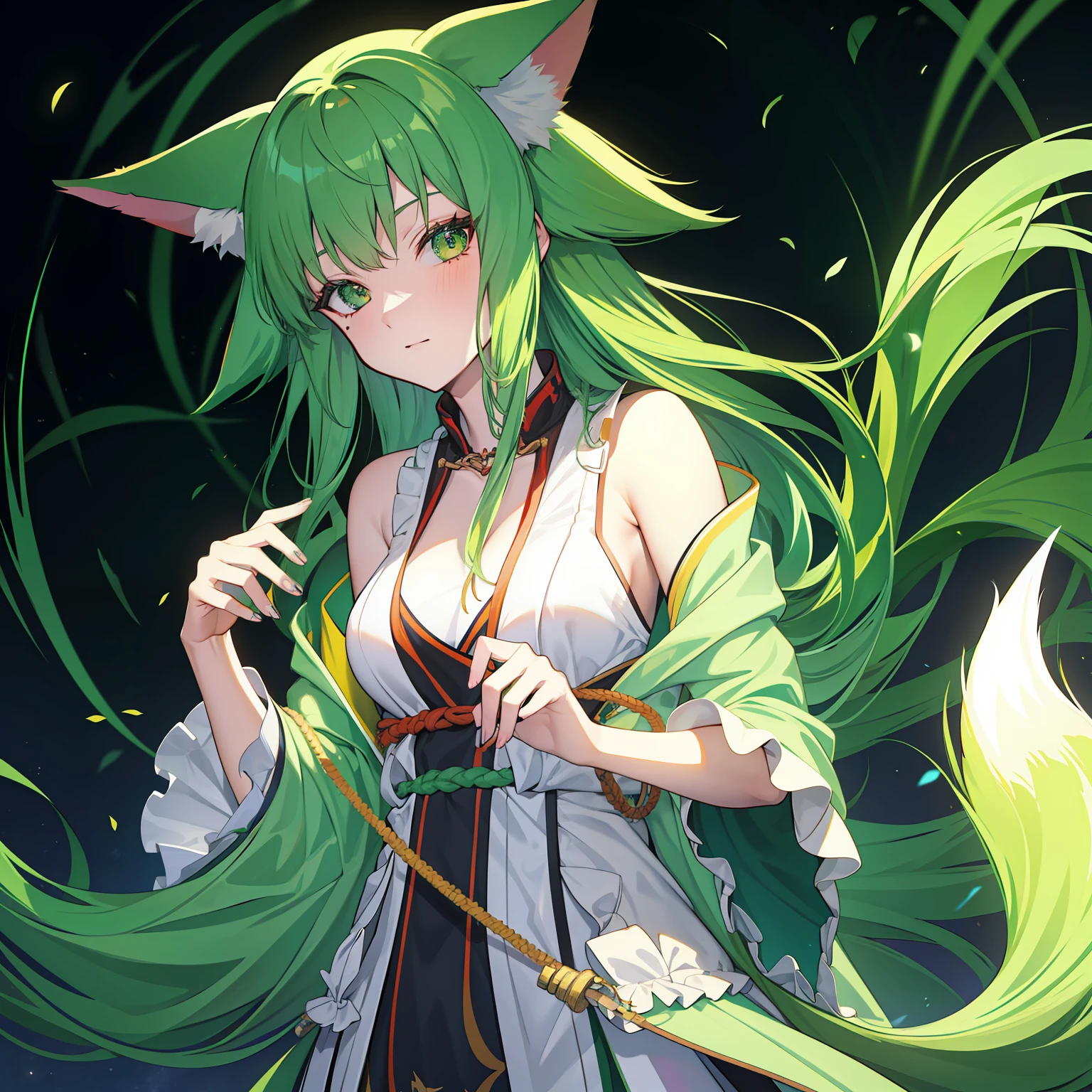 Green-haired fox maiden