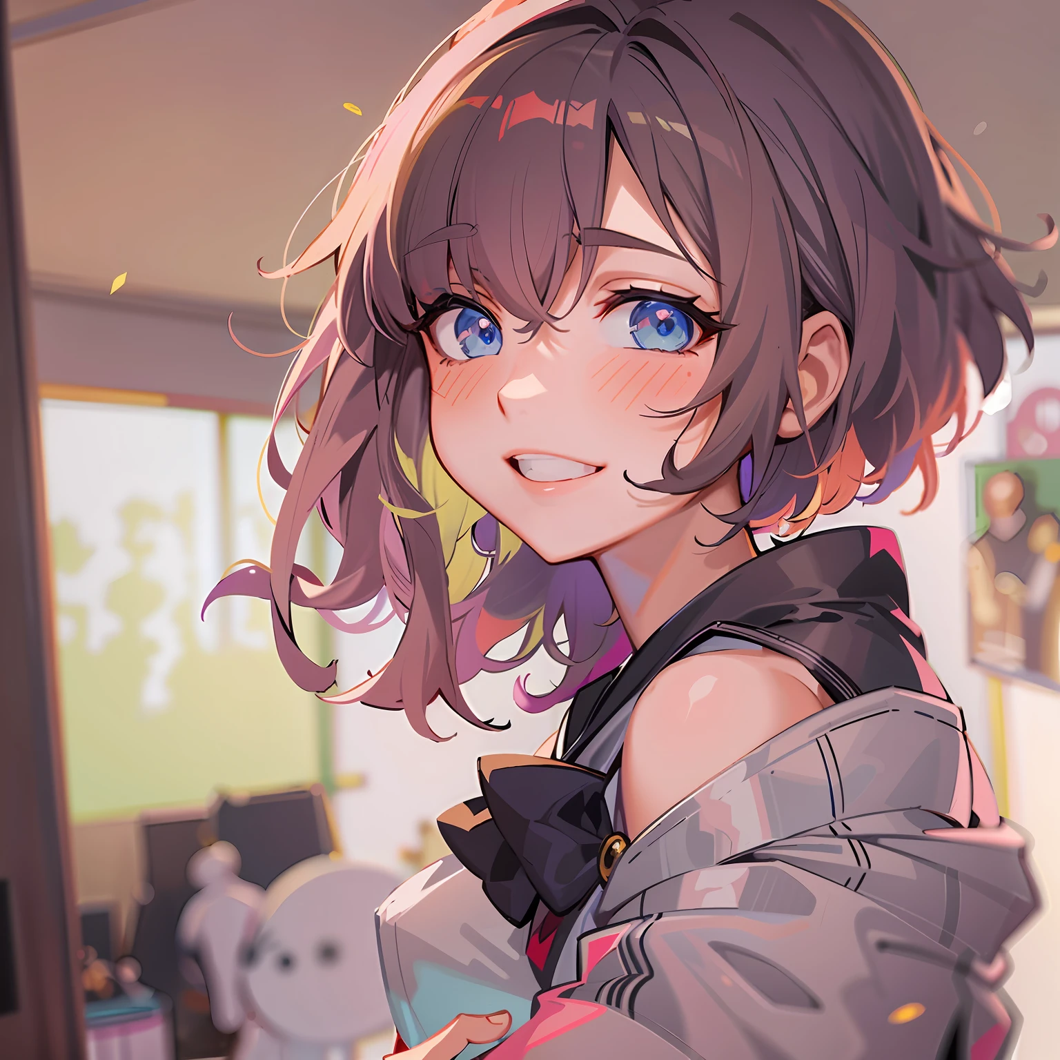 Anime girl with blue eyes and blonde hair, anime moe art style, style of anime4 K, Cool royal sister, Anime girl portrait, Anime style portrait, portrait anime girl, Ilya Kuvshinov. Anime style. 8K