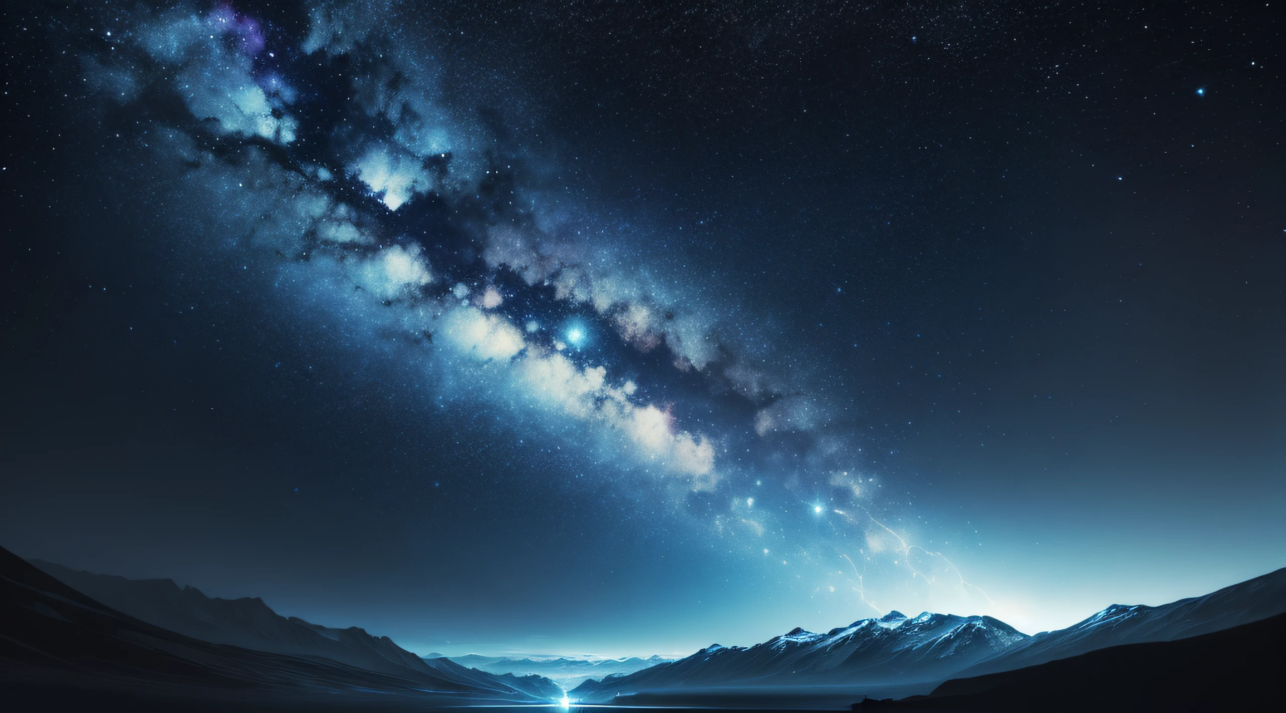 Deep starry sky，mistic，Unknown，movie atmosphere，Negative dark mode，fanciful，dream magical， painting of a --auto