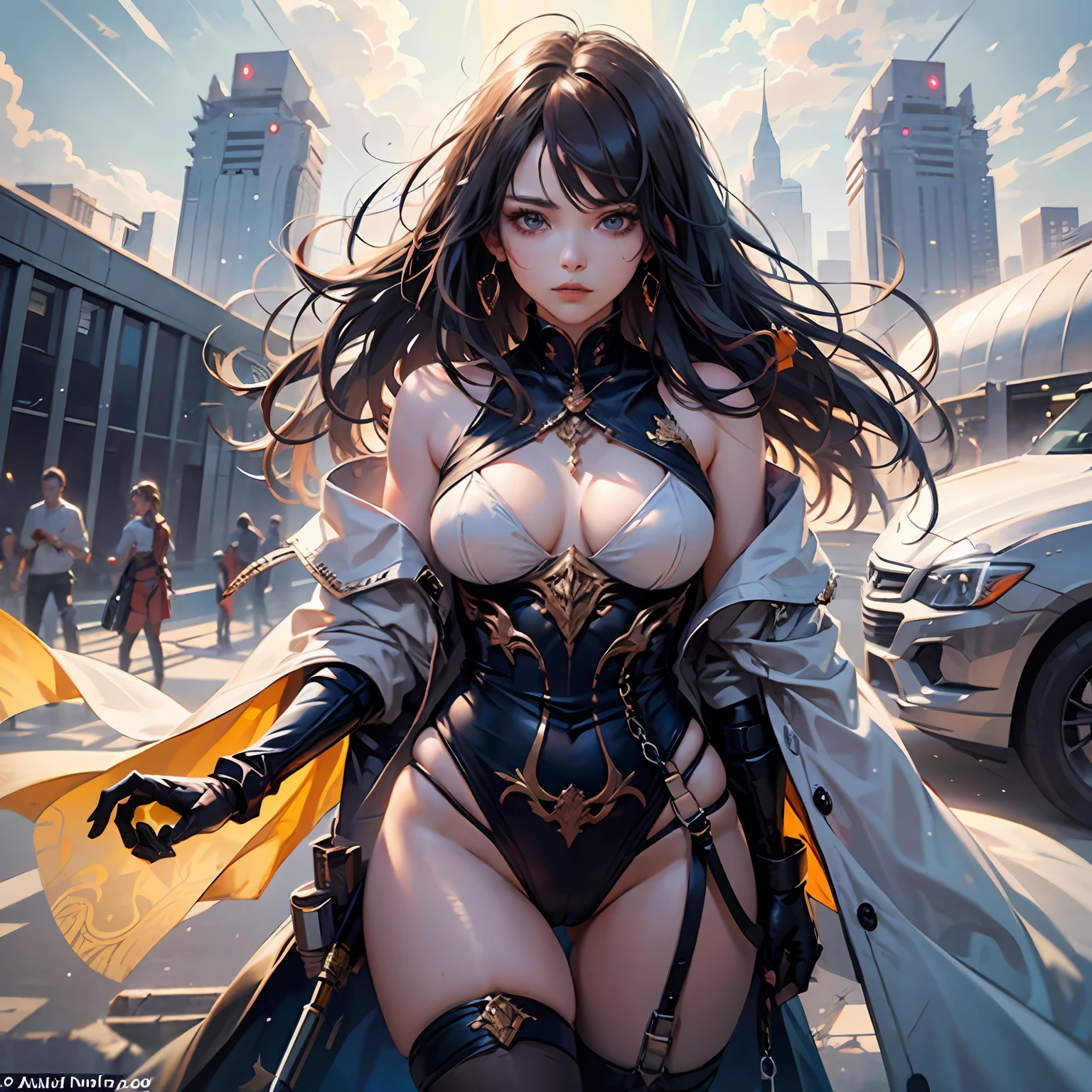 She raised her eyebrows lightly，Eyes like silk，It only took one moment to make him lose his soul，The clothes clinging to the curvaceous body，Crisp chest half exposed，It exudes a feminine and delicate temperament，What a natural stunner --auto
