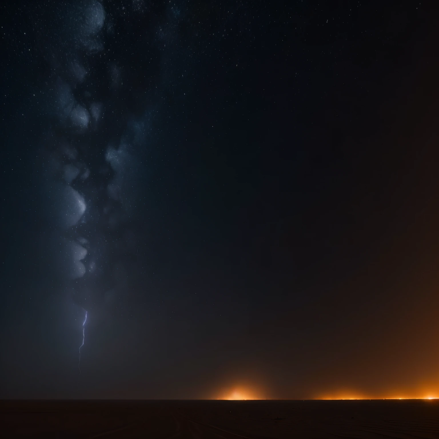 The unknown power on the other side on the horizon of the endless desert, a towering sandstorm enveloping everything in its path, showing flashes of unearthly lightning and raging winds, creating an atmosphere of danger and mystery, Photography, lens: wide-angle, size: 24mm, --ar 16:9 --v 5 --auto