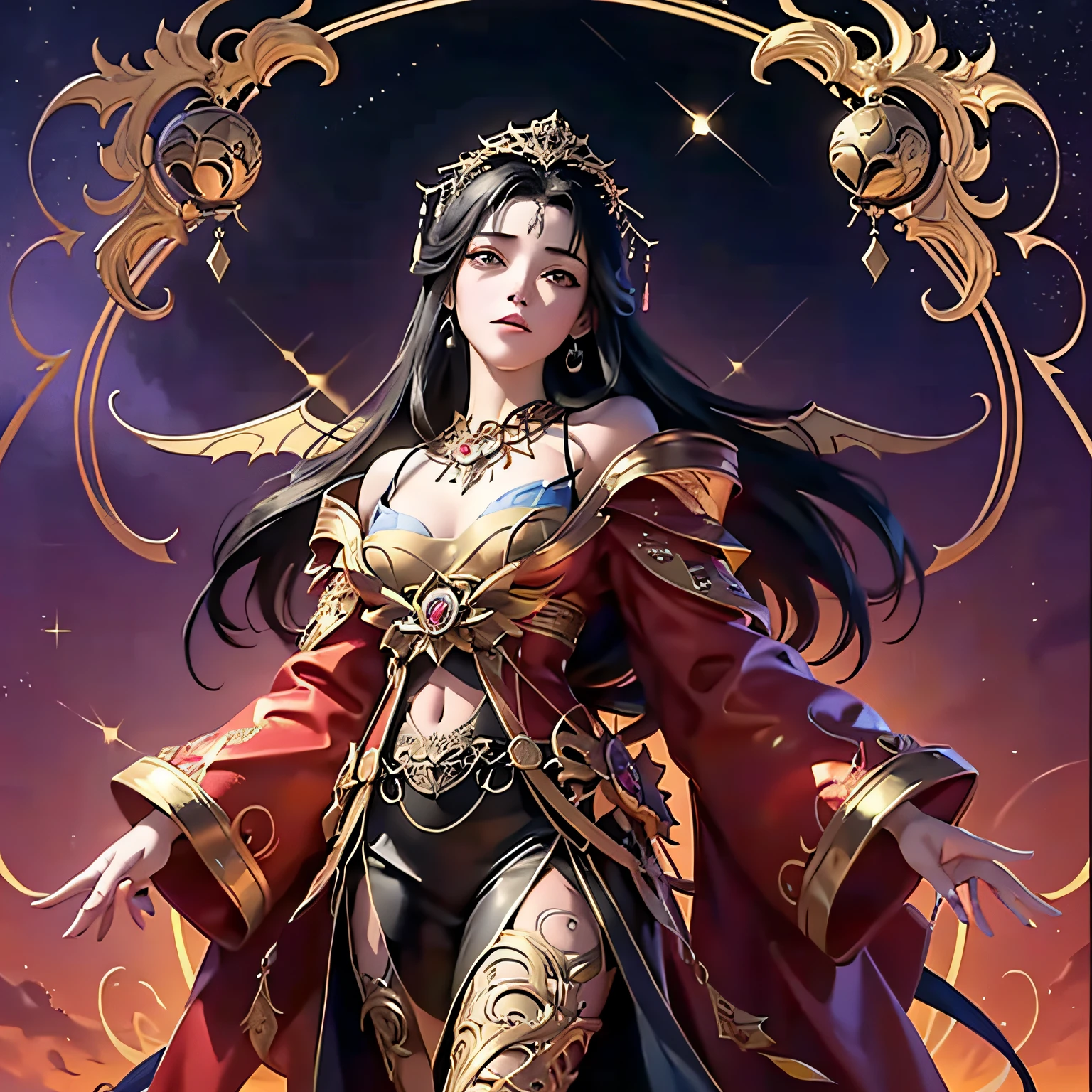 (masterpiece, top quality, best quality, official art, beautiful and aesthetic:1.2), (1girl), extreme detailed,colorful,highest detailed, official art, unity 8k wallpaper, ultra detailed, beautiful and aesthetic, beautiful, masterpiece, best quality, (zentangle, mandala, tangle, entangle) ,holy light,gold foil,gold leaf art,glitter drawing, PerfectNwsjMajic --auto