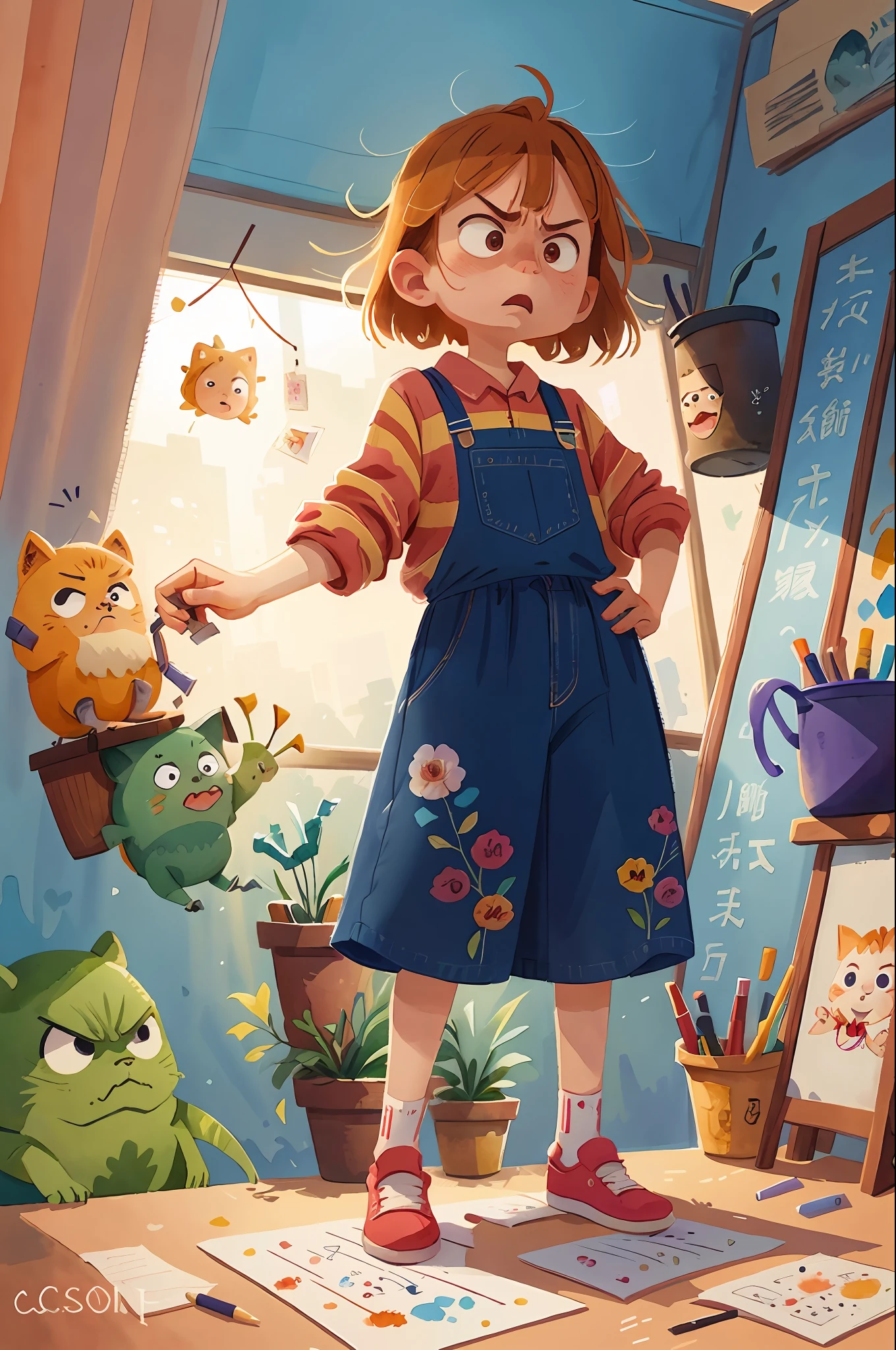 Angry mom（Amanda Clark和A. j. Watercolor illustration by Carson），Maximalism