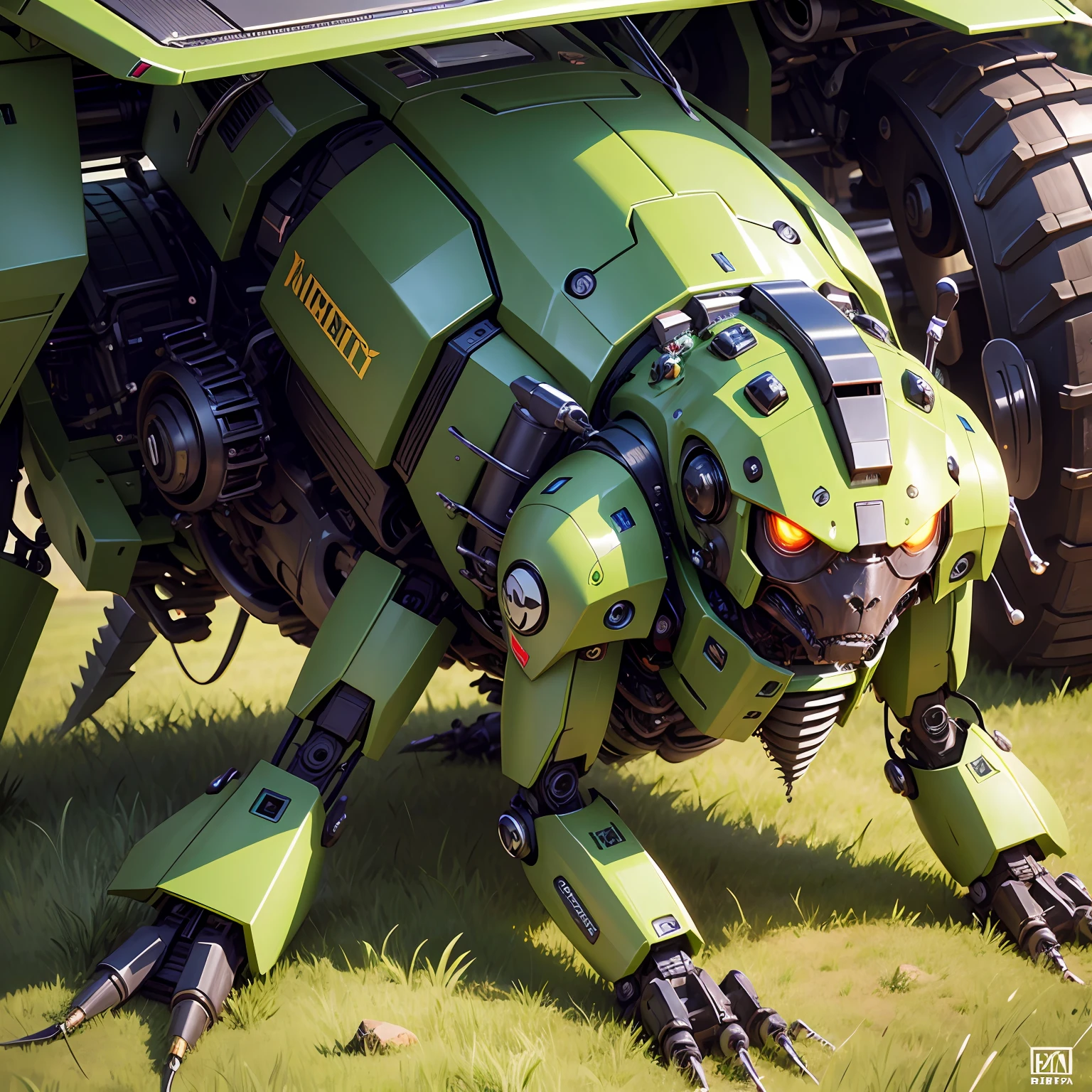 mechs,grass green,human - shaped,Locust characteristics,Cool,tmasterpiece --auto
