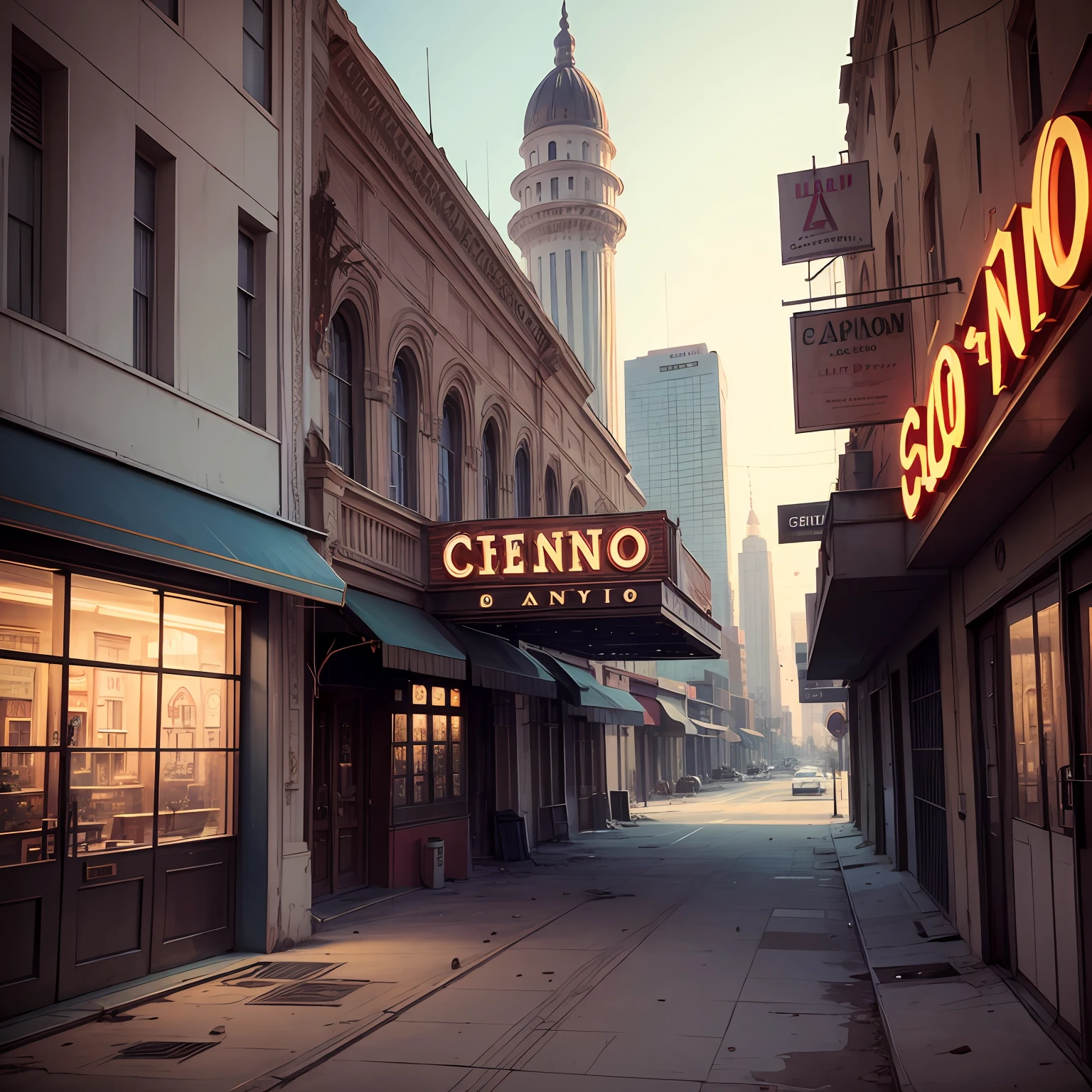 decrepit,sketching,casino,the street,deserted --auto
