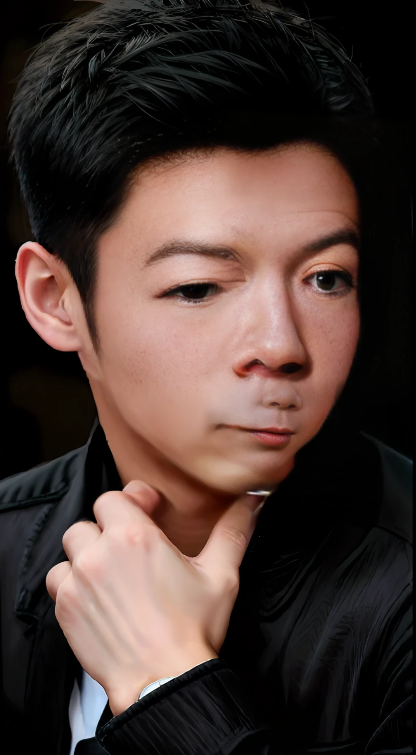 arafed asian man with a black jacket and a white shirt, siwoo kim, young wan angel, inspired by Kim Eung-hwan, korean artist, kim jung gi, Handsome man, jung gi kim, woo kim, wonbin lee, Attractive man, hyung tae kim, seseon yoon, ji-min, sfv, South Korean male
