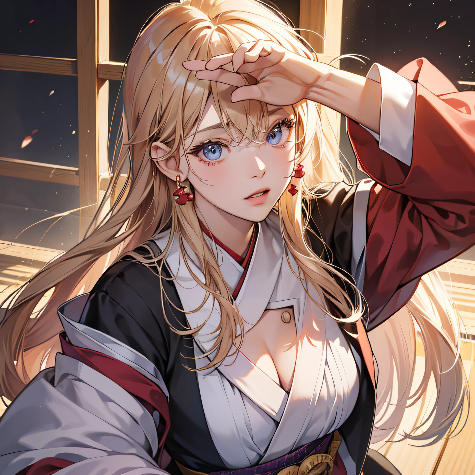 ulzang-6500-v1.1,(RAW photo:1.2), (Photorealistic:1.4),Beautiful Meticulous Girl, very detailed eyes and faces, Beautiful detailed eyes, absurderes, unbelievable Ridiculous, hugefilesize, ultra - detailed, A high resolution, The is very detailed,best qualtiy,tmasterpiece,kemomimi,((Japanes girl' high school uniform)),illustratio,The is very detailed,CG,unified,8k 壁纸,Amazing Cleavage,finely detailled,tmasterpiece,best qualtiy,The is very detailed的 CG unified 8k 壁纸,light in face,cinmatic lighting, 1girll, Hold the microphone,The background is a variety show,There's a big screen behind you