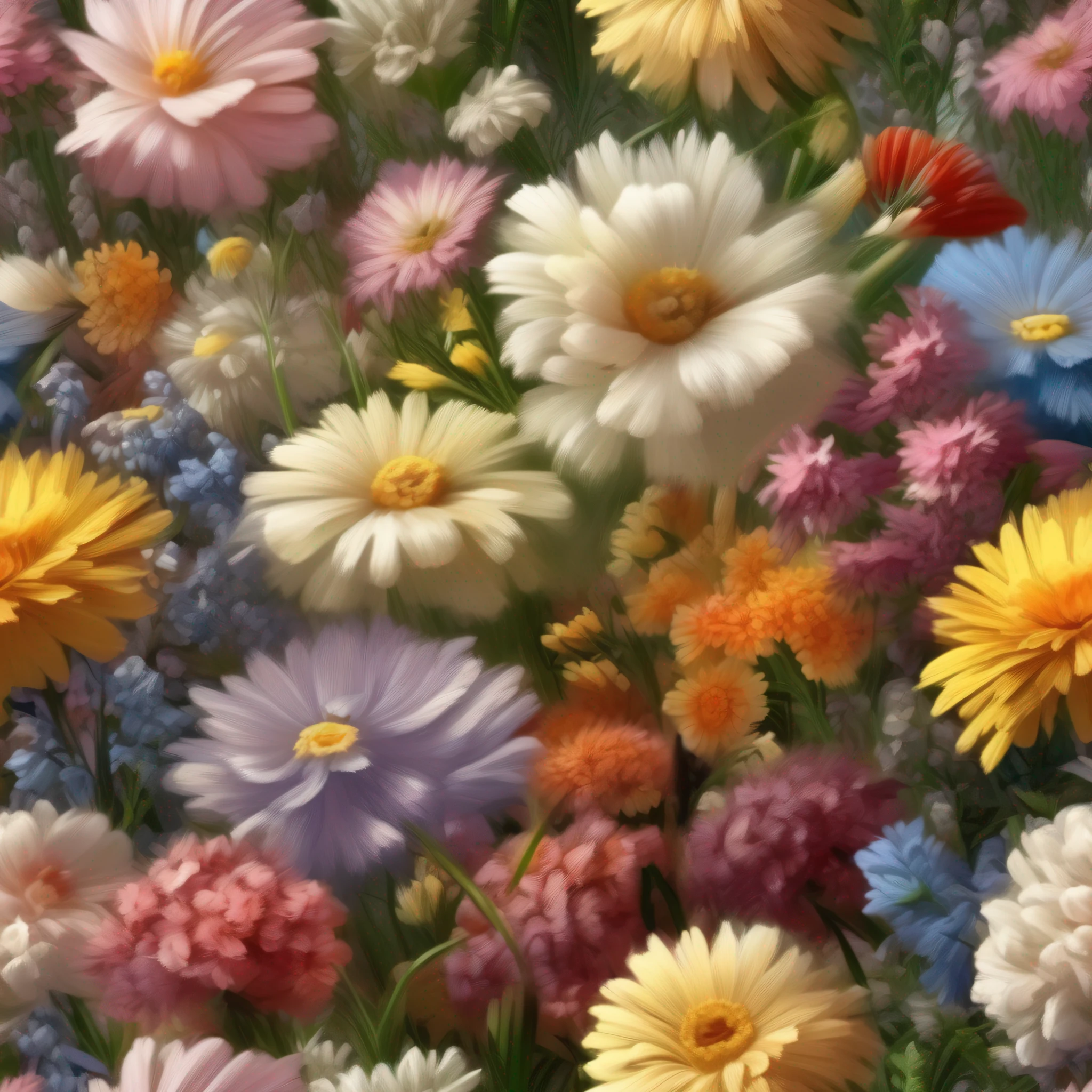 bunch of flowers，Art Ultra HD 4 K, Detailed scenery —width 672, author：Franz Hergi, scenery art detailed, 8K high quality detailed art, 4k highly detailed digital art, A high resolution, 4 k matte thomas kinkade