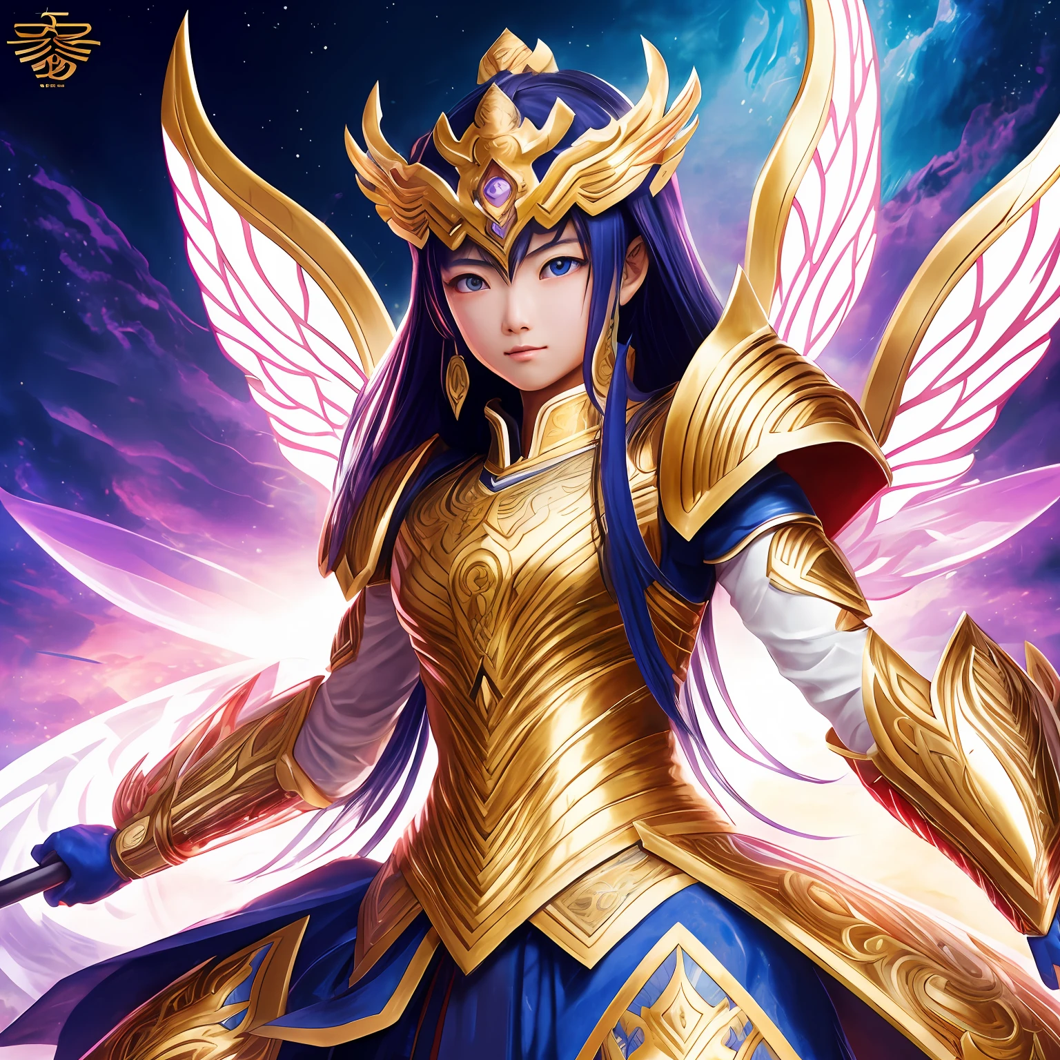 Two-dimensional portrait photo of a Chinese girl，The armor is Saint Seiya，pronounced feminine features, insanely details, Intricate details, ultra - detailed, the complex background，12 zodiac signs --auto