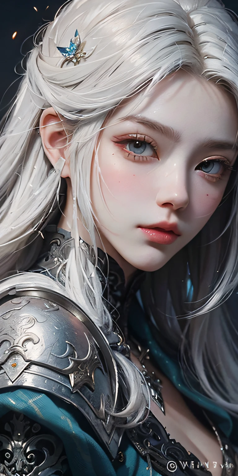 a close up of a woman with white hair and a white mask, beautiful character painting, guweiz, artwork in the style of guweiz, white haired deity, by Yang J, epic exquisite character art, stunning character art, by Fan Qi, by Wuzhun Shifan, guweiz on pixiv artstation