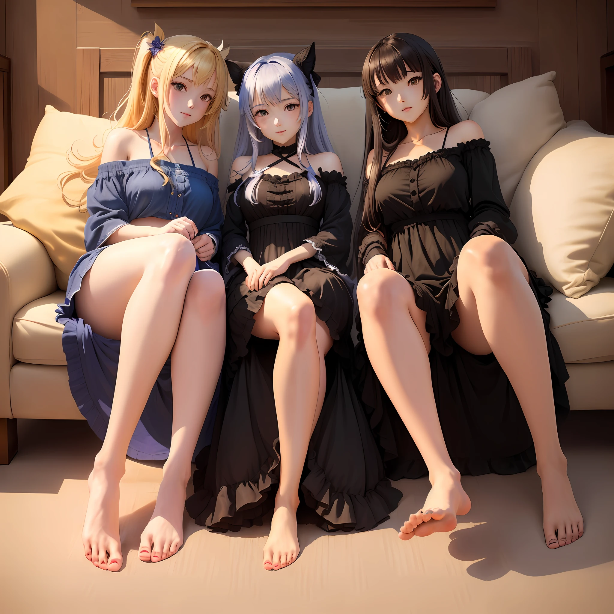 Anime girls,Feet in a cast,Normal proportions