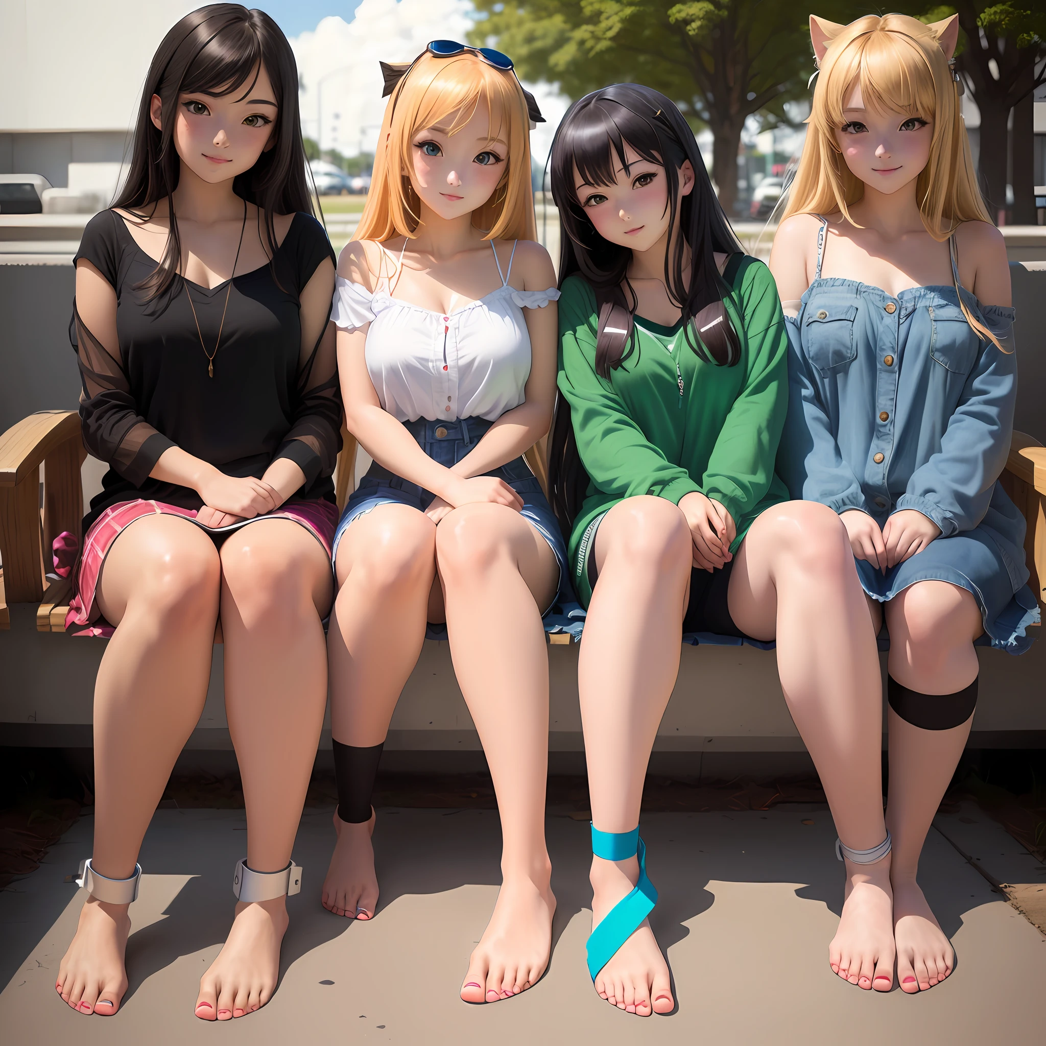 Anime girls，Feet in a cast，Normal proportions